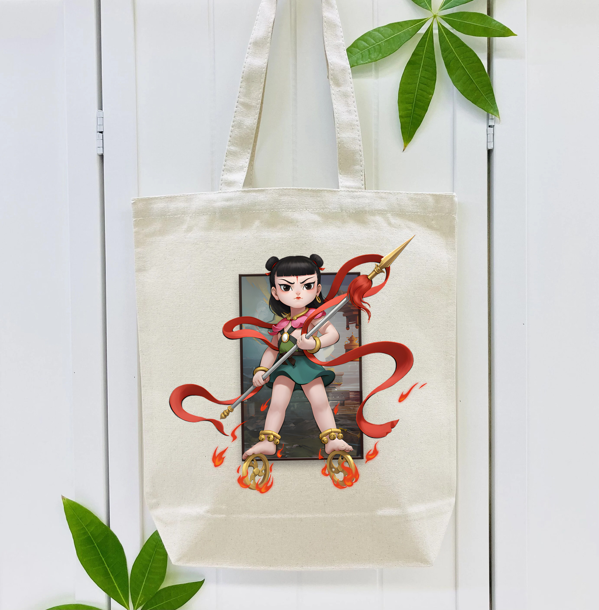 Ne Zha 2 ナタ 魔童の大暴れ 縦型キャンバス生地手提げバッグ　トートバッグ