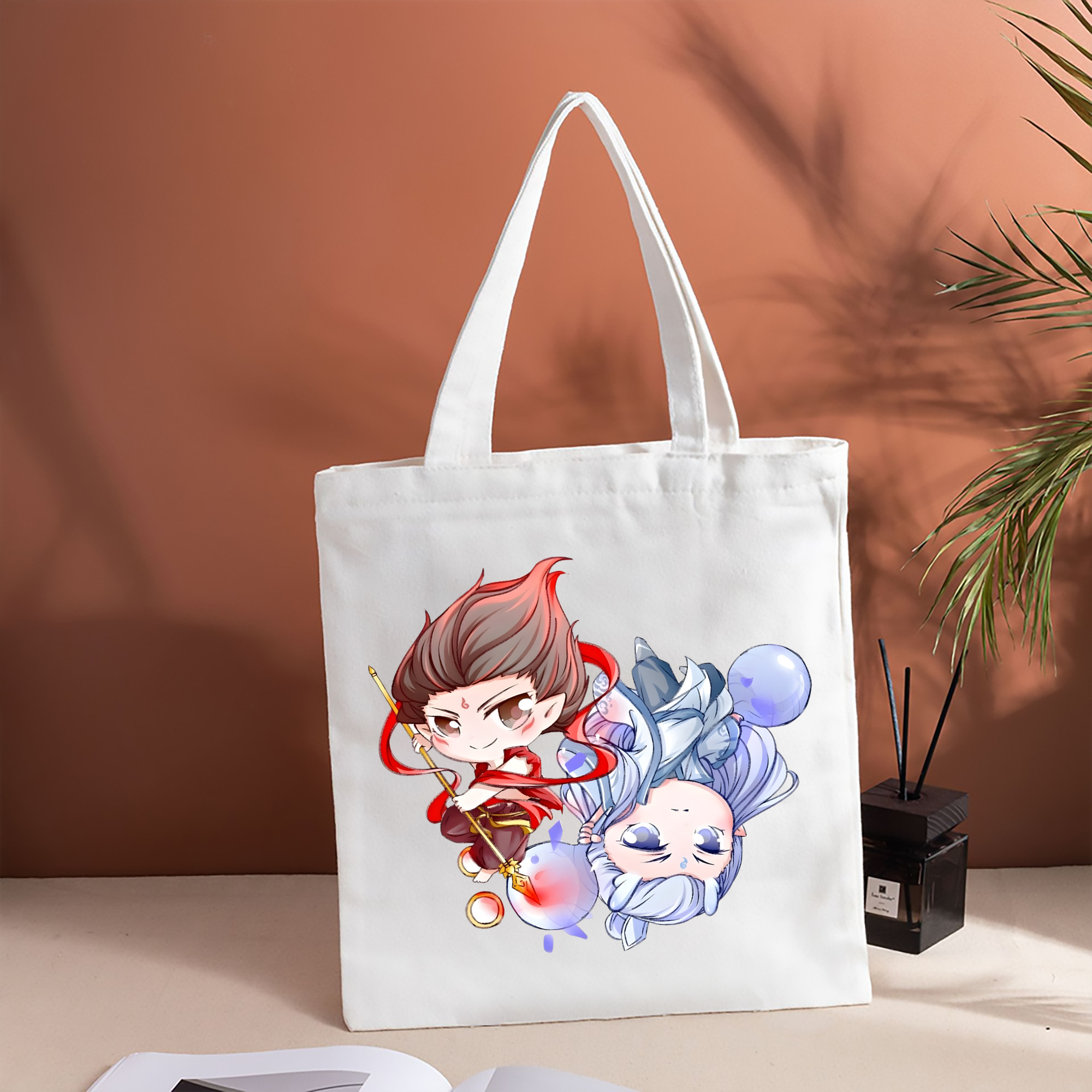 Ne Zha 2 ナタ 魔童の大暴れ 縦型キャンバス生地手提げバッグ　トートバッグ