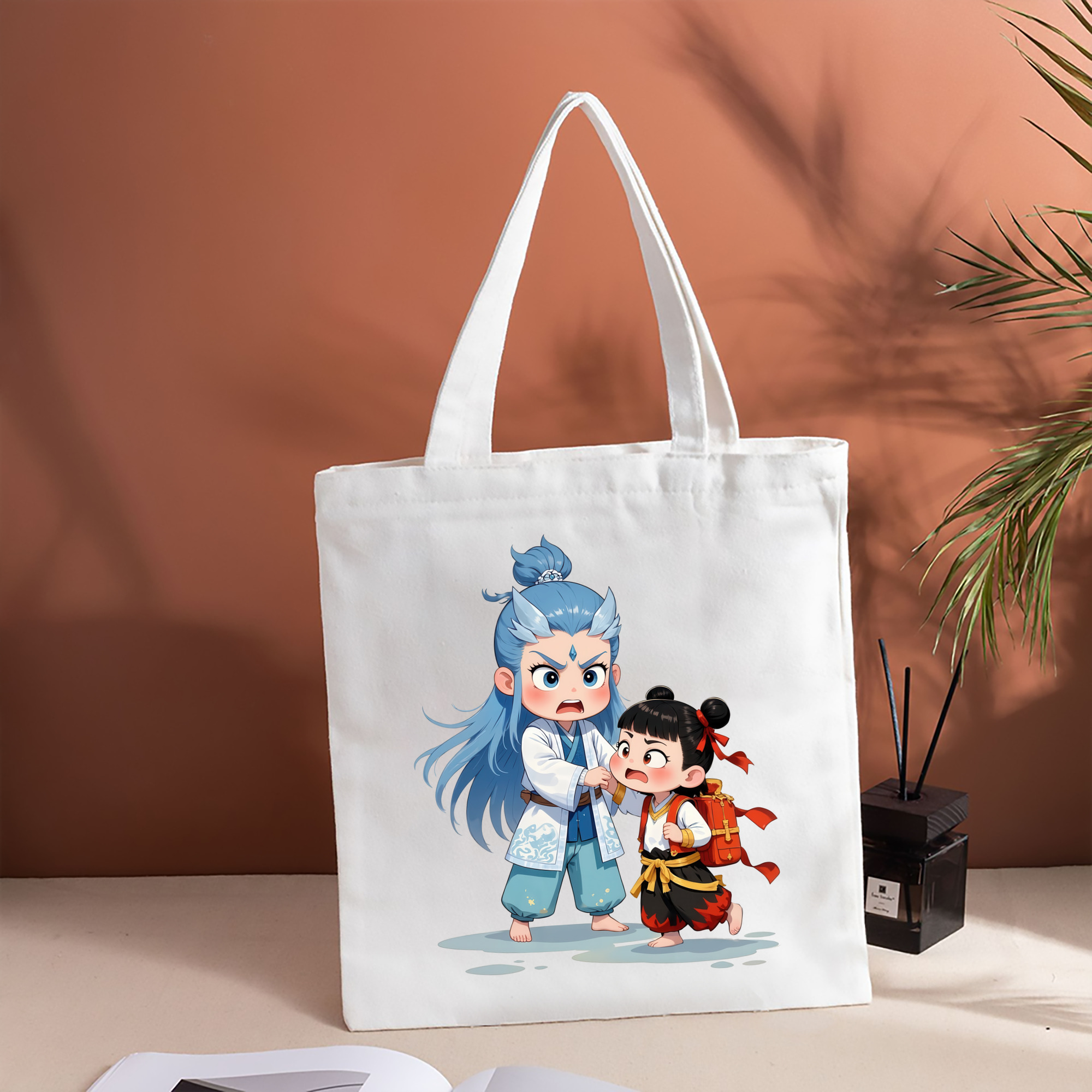 Ne Zha 2 ナタ 魔童の大暴れ 縦型キャンバス生地手提げバッグ　トートバッグ