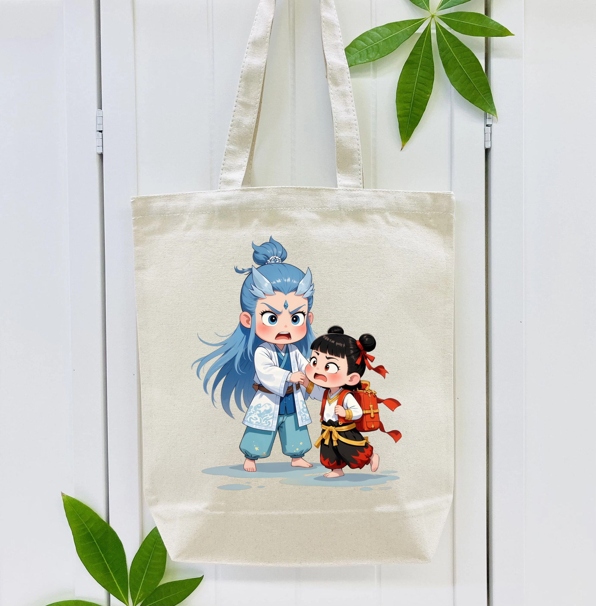 Ne Zha 2 ナタ 魔童の大暴れ 縦型キャンバス生地手提げバッグ　トートバッグ