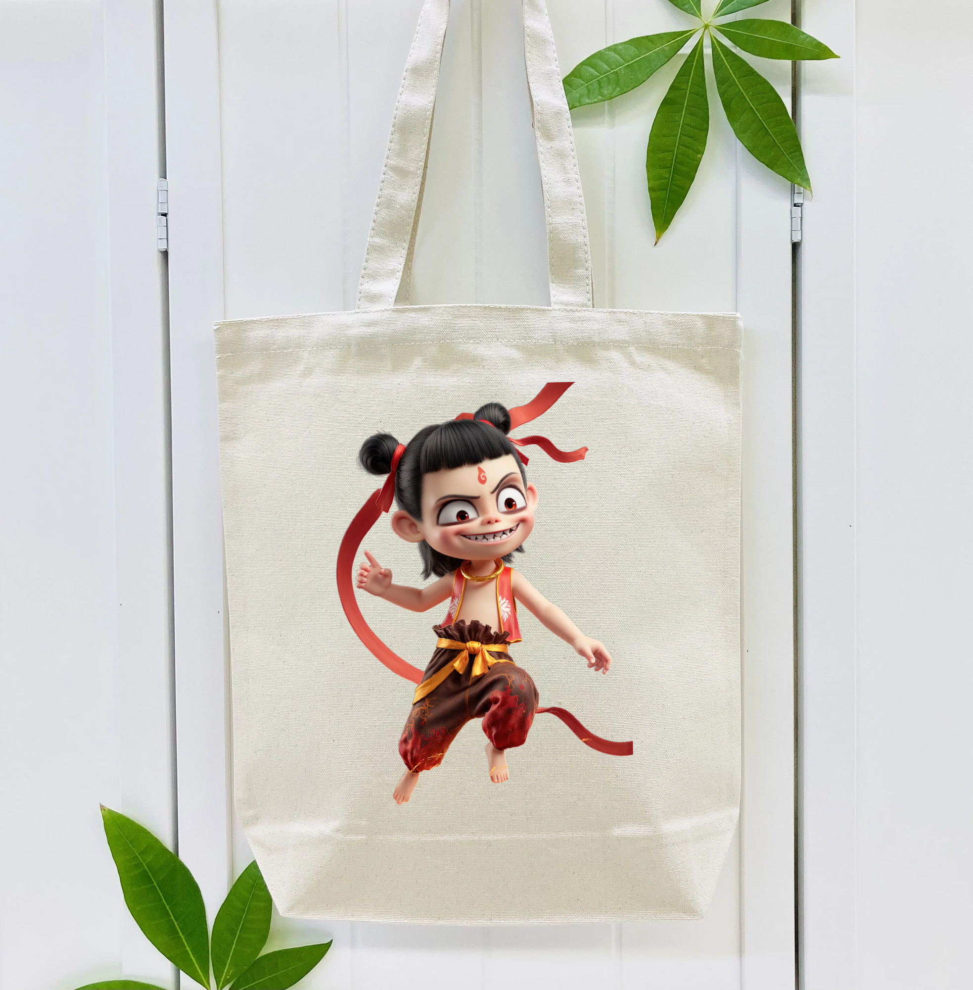 Ne Zha 2 ナタ 魔童の大暴れ 縦型キャンバス生地手提げバッグ　トートバッグ
