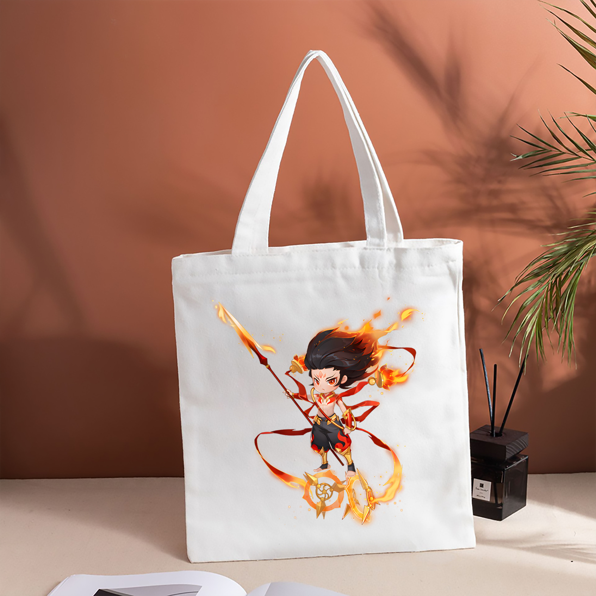 Ne Zha 2 ナタ 魔童の大暴れ 縦型キャンバス生地手提げバッグ　トートバッグ