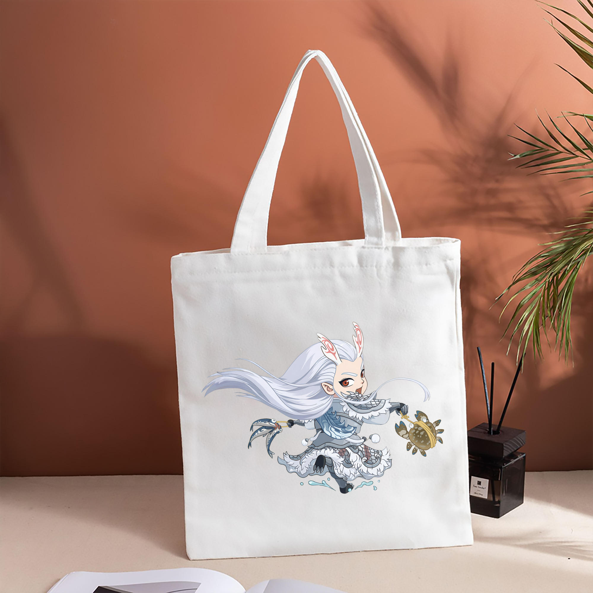 Ne Zha 2 ナタ 魔童の大暴れ 縦型キャンバス生地手提げバッグ　トートバッグ