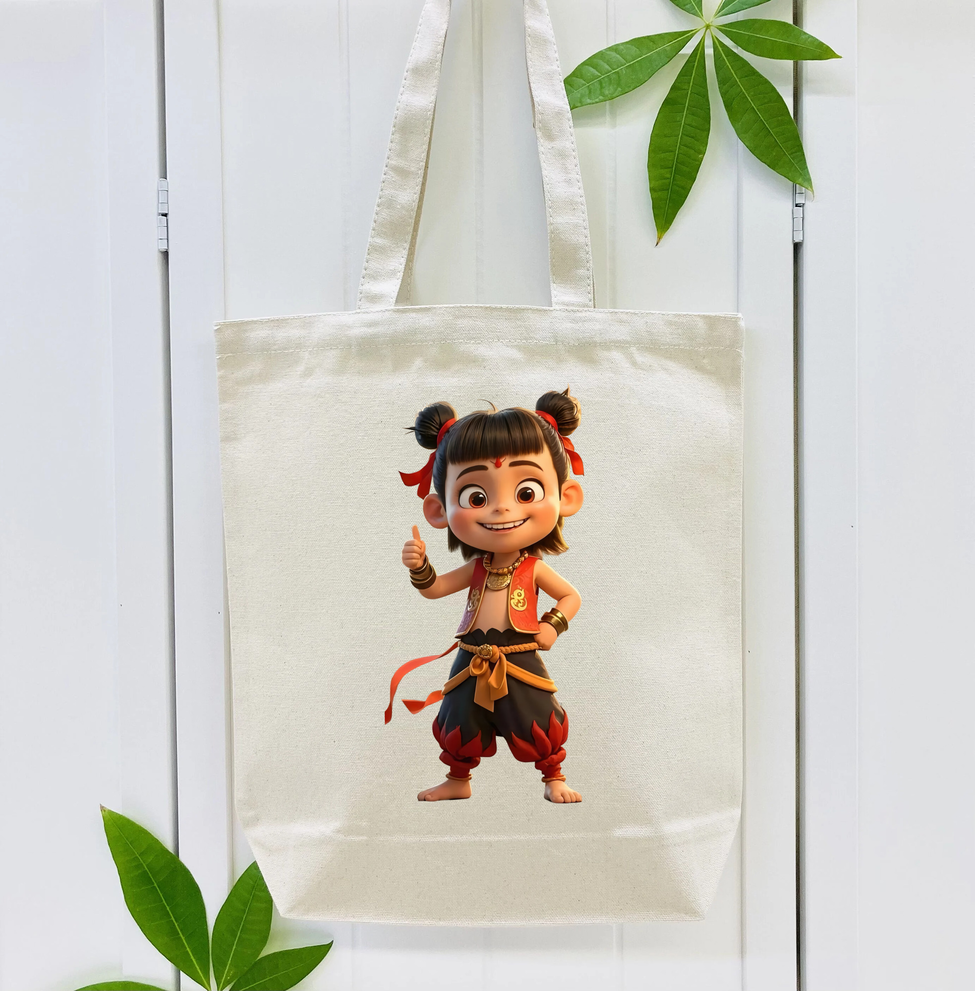 Ne Zha 2 ナタ 魔童の大暴れ 縦型キャンバス生地手提げバッグ　トートバッグ