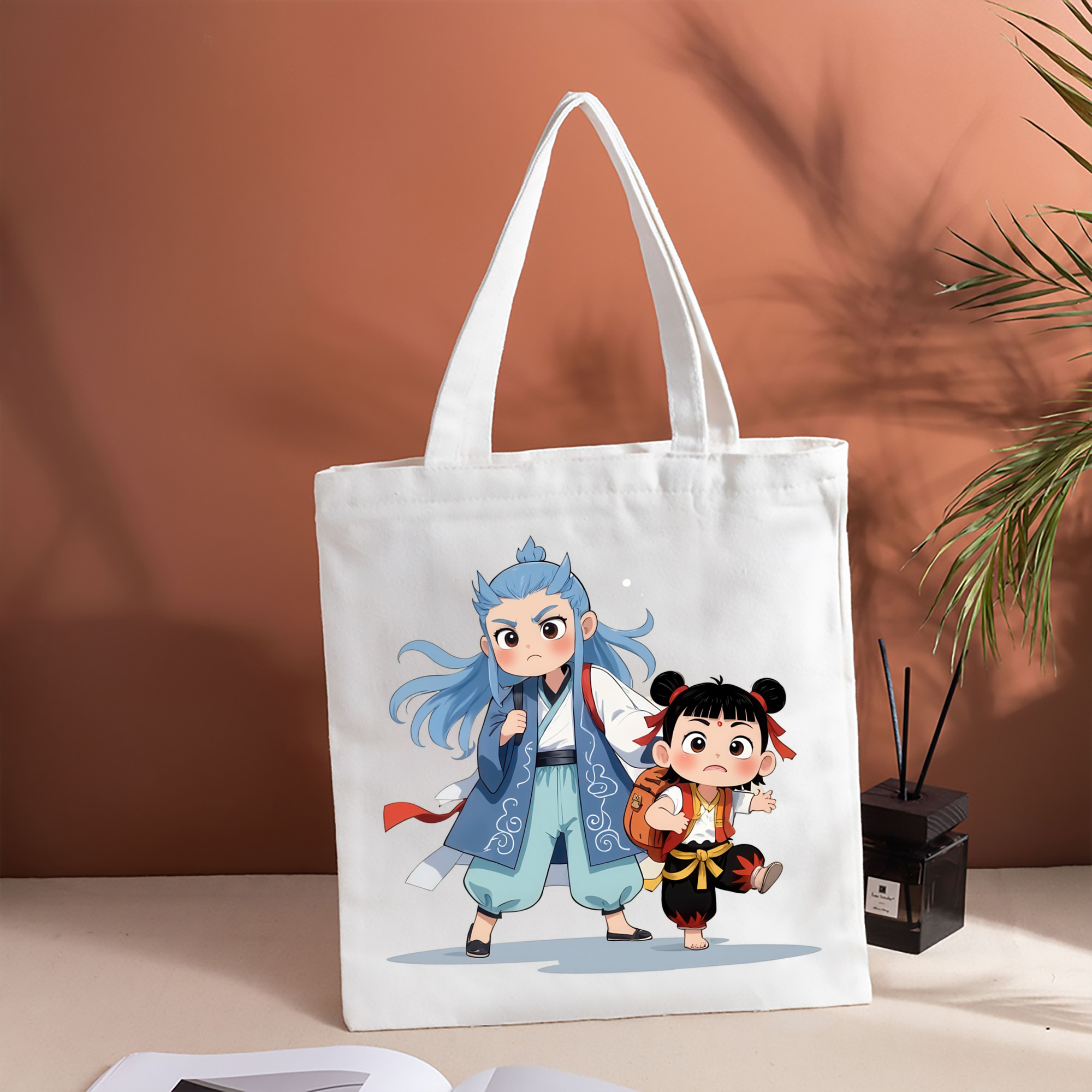 Ne Zha 2 ナタ 魔童の大暴れ 縦型キャンバス生地手提げバッグ　トートバッグ