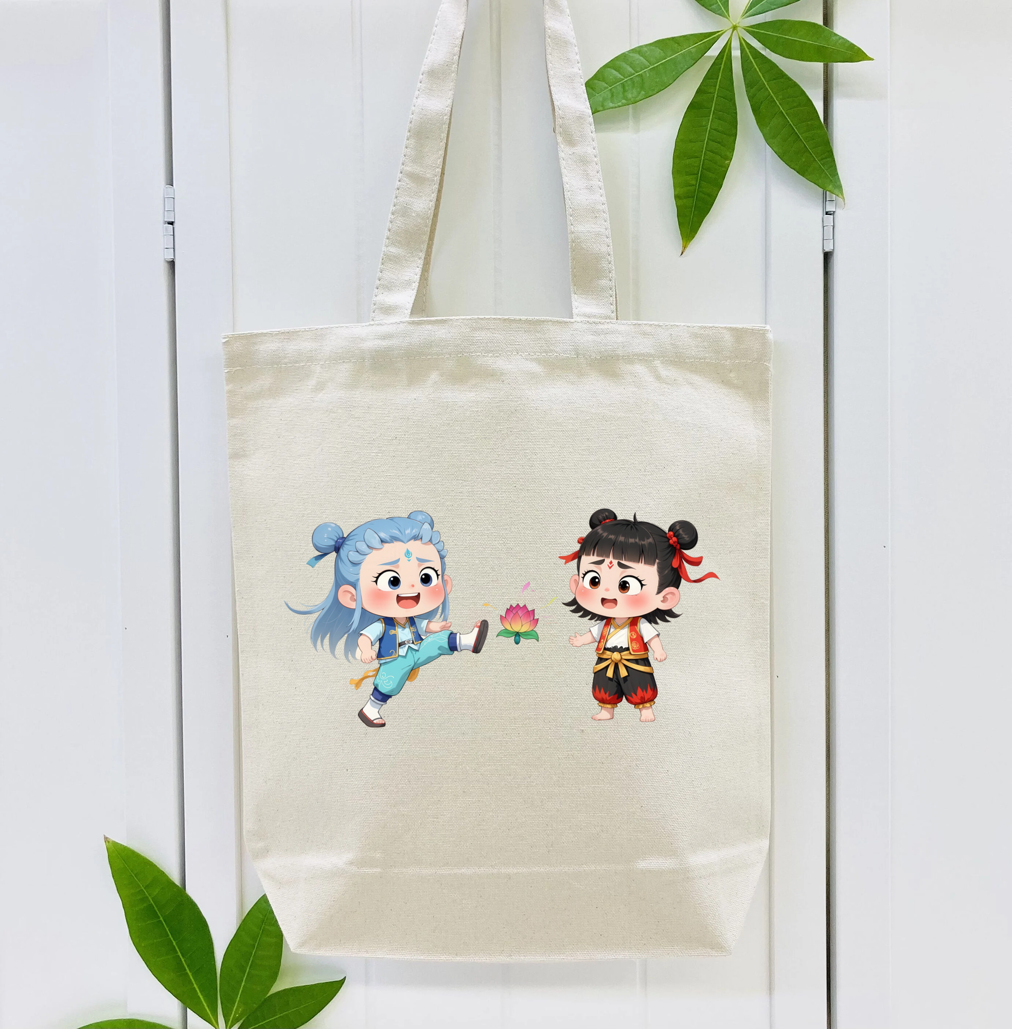 Ne Zha 2 ナタ 魔童の大暴れ 縦型キャンバス生地手提げバッグ　トートバッグ