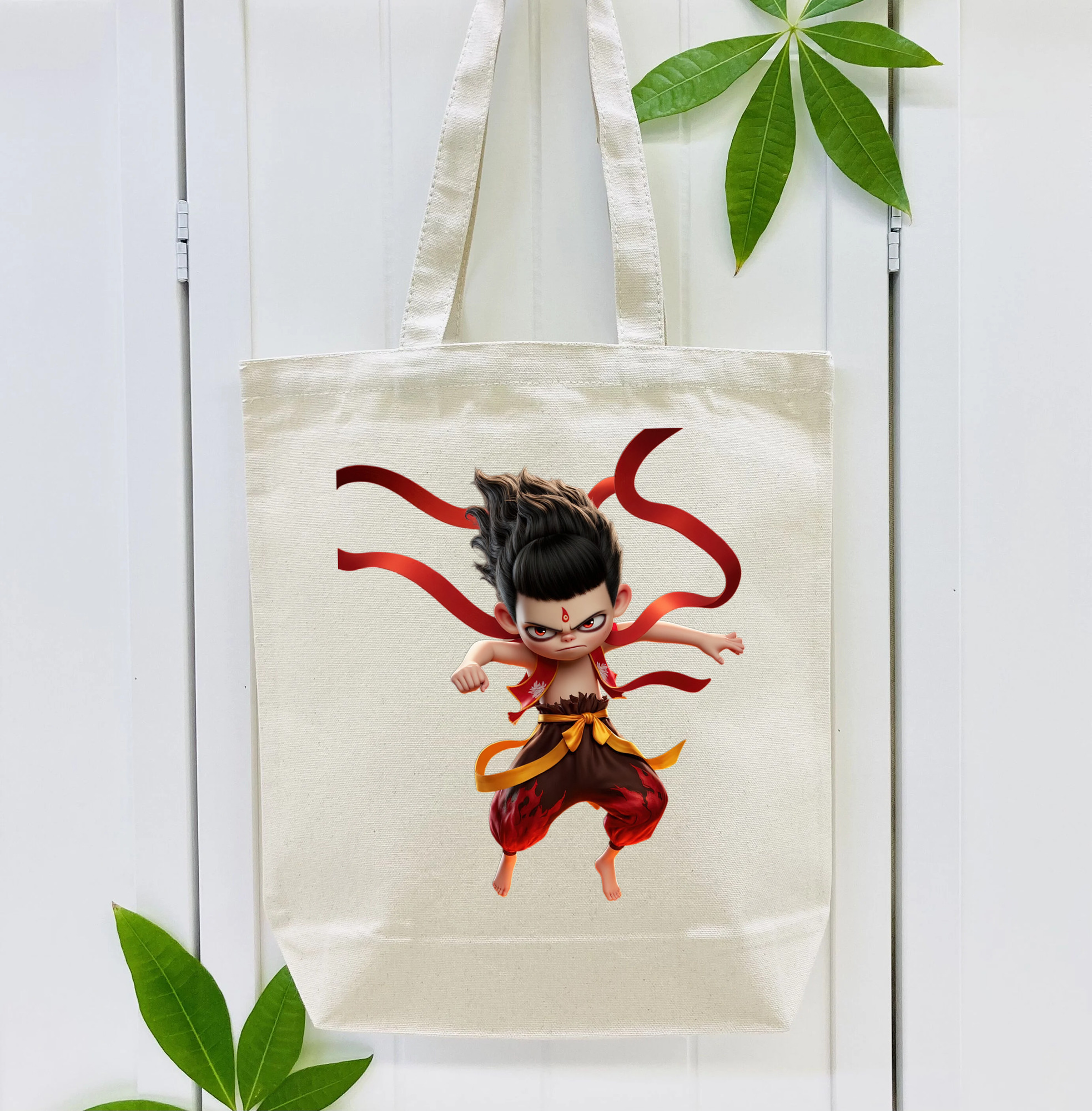 Ne Zha 2 ナタ 魔童の大暴れ 縦型キャンバス生地手提げバッグ　トートバッグ