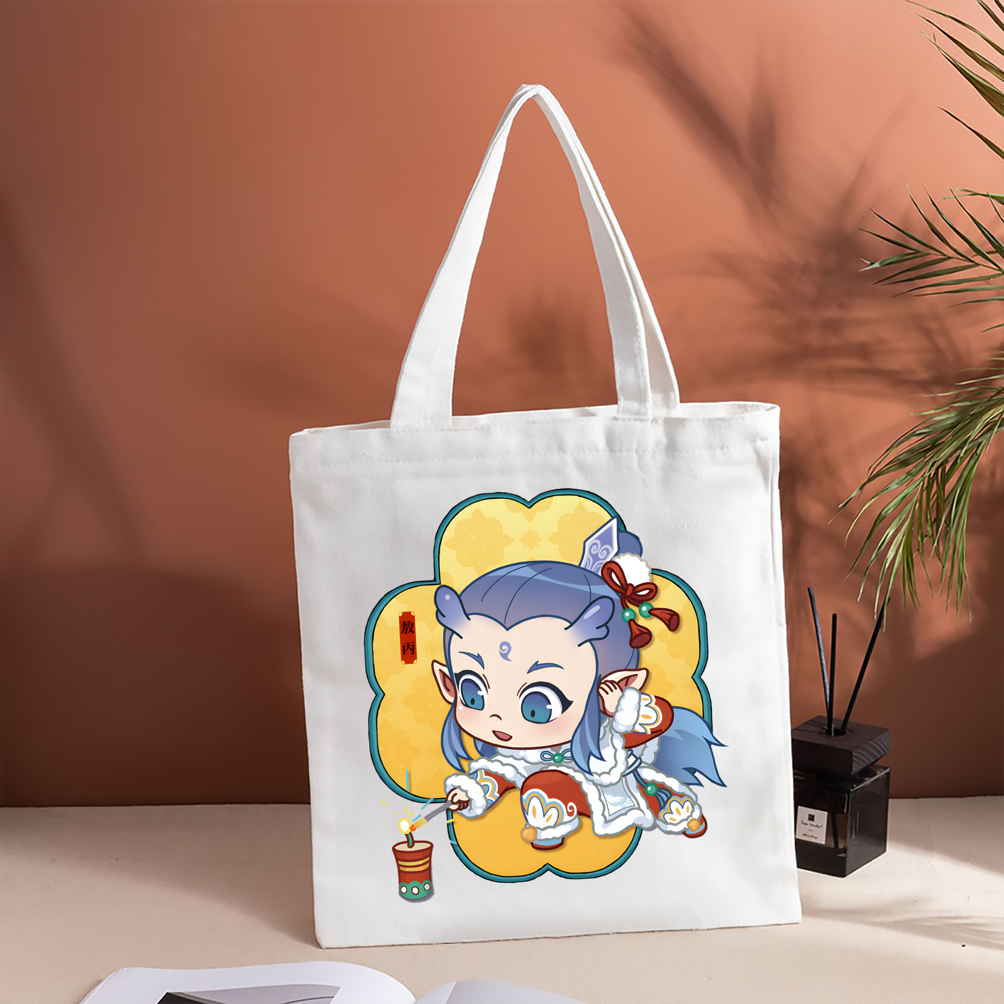 Ne Zha 2 ナタ 魔童の大暴れ 縦型キャンバス生地手提げバッグ　トートバッグ