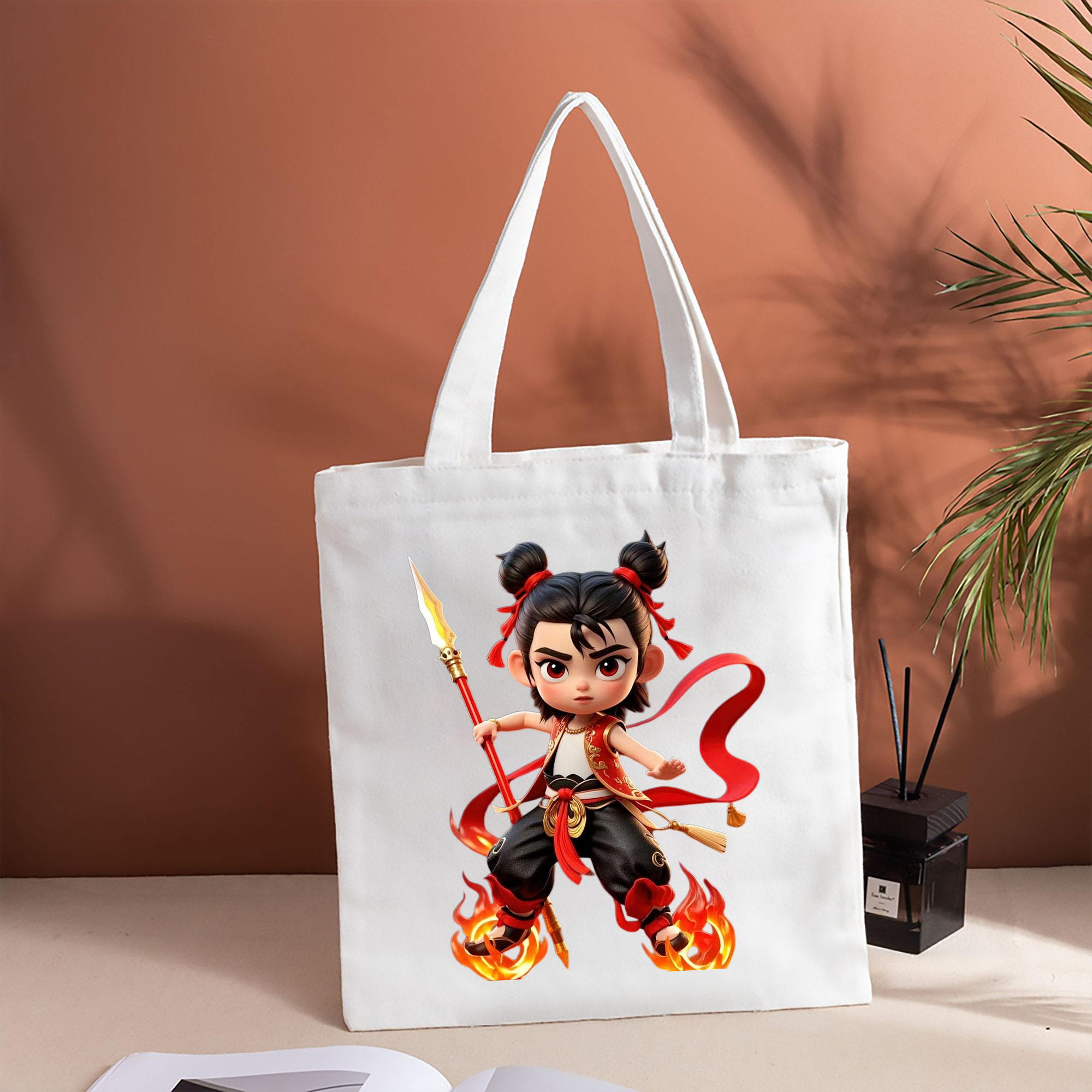 Ne Zha 2 ナタ 魔童の大暴れ 縦型キャンバス生地手提げバッグ　トートバッグ