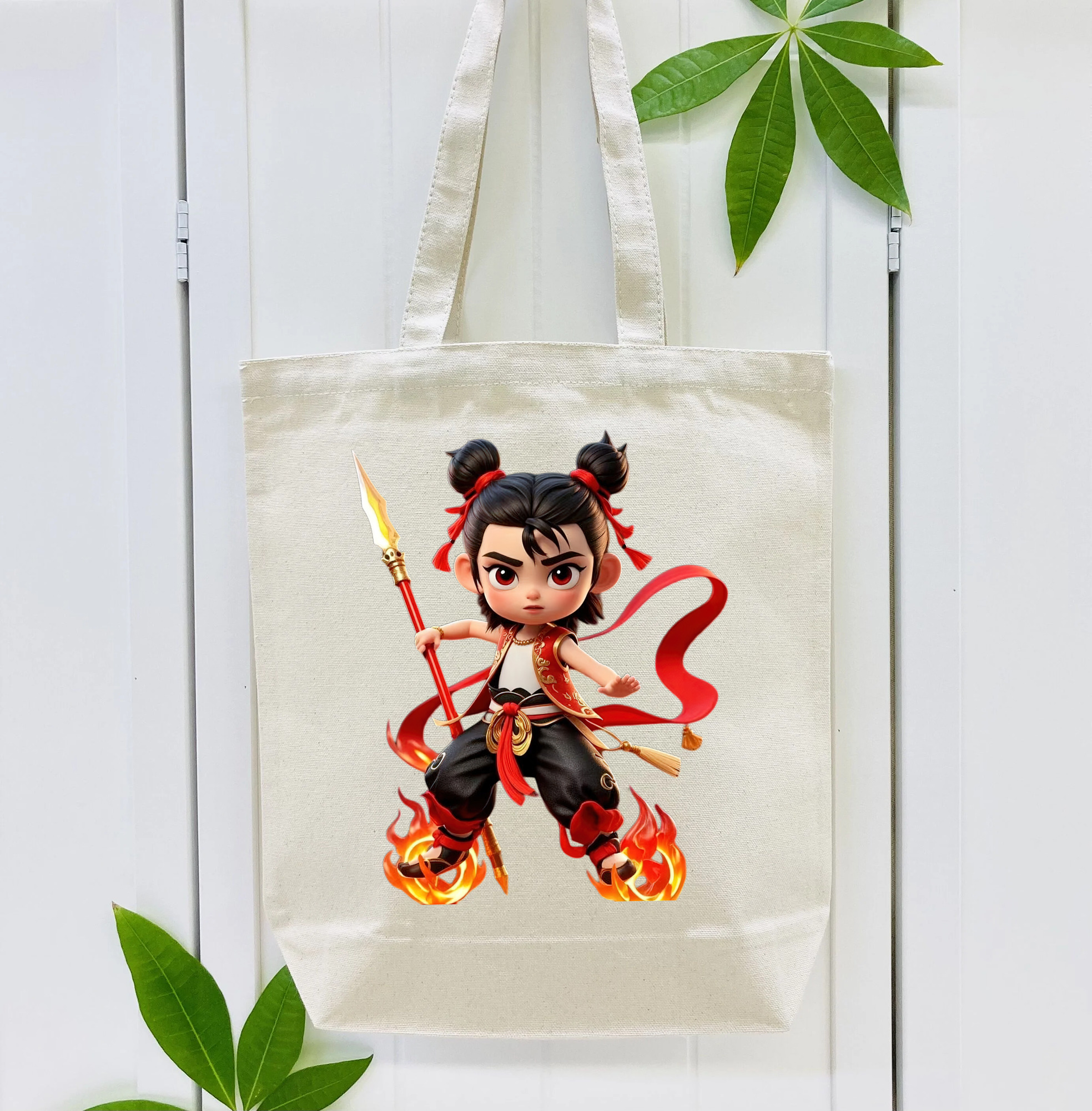 Ne Zha 2 ナタ 魔童の大暴れ 縦型キャンバス生地手提げバッグ　トートバッグ