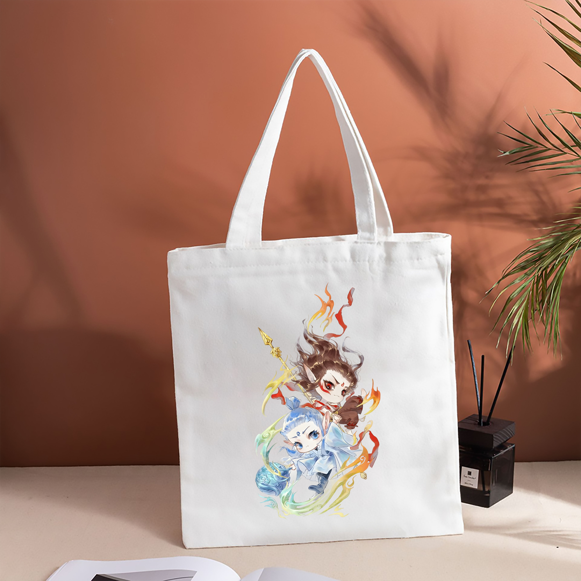 Ne Zha 2 ナタ 魔童の大暴れ 縦型キャンバス生地手提げバッグ　トートバッグ