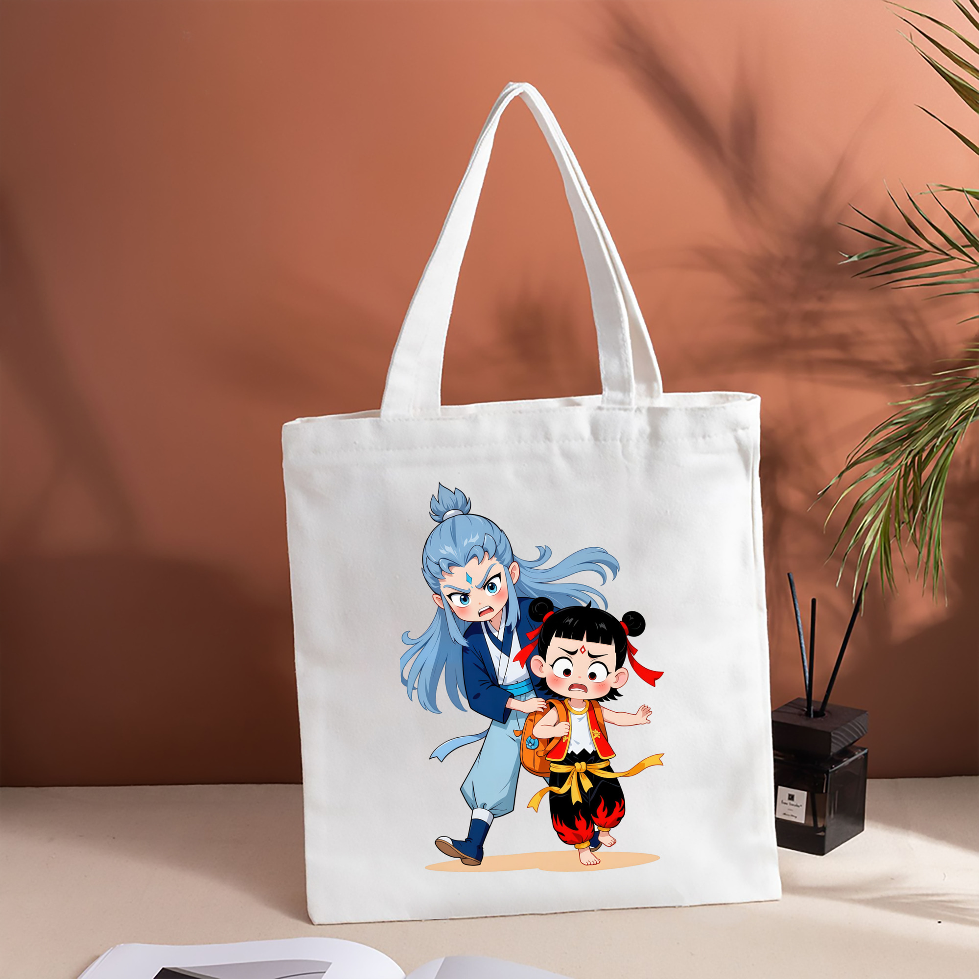 Ne Zha 2 ナタ 魔童の大暴れ 縦型キャンバス生地手提げバッグ　トートバッグ