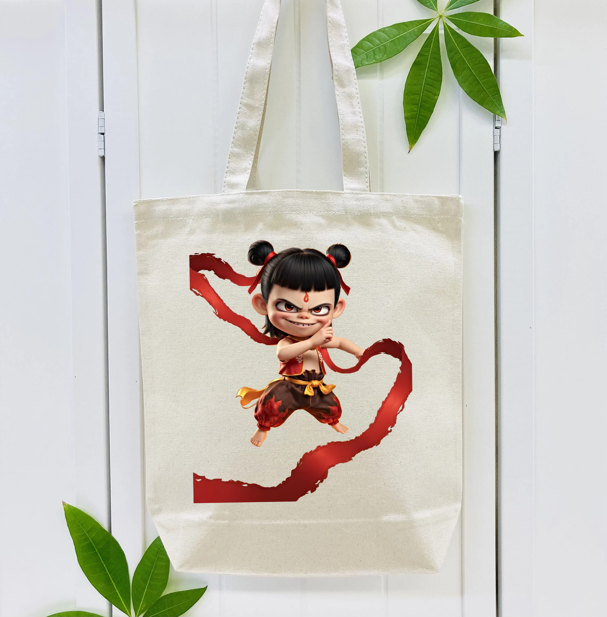 Ne Zha 2 ナタ 魔童の大暴れ 縦型キャンバス生地手提げバッグ　トートバッグ