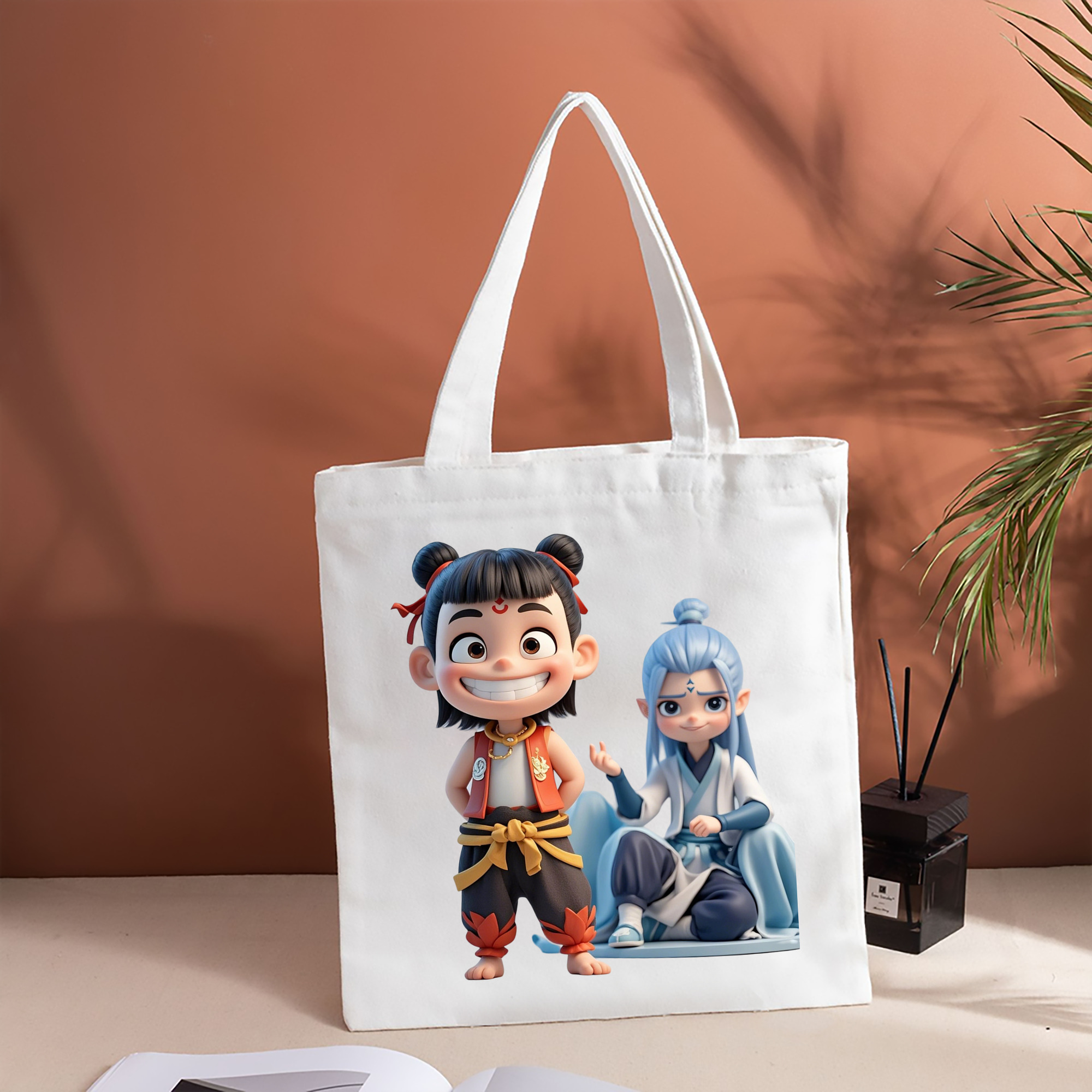Ne Zha 2 ナタ 魔童の大暴れ 縦型キャンバス生地手提げバッグ　トートバッグ