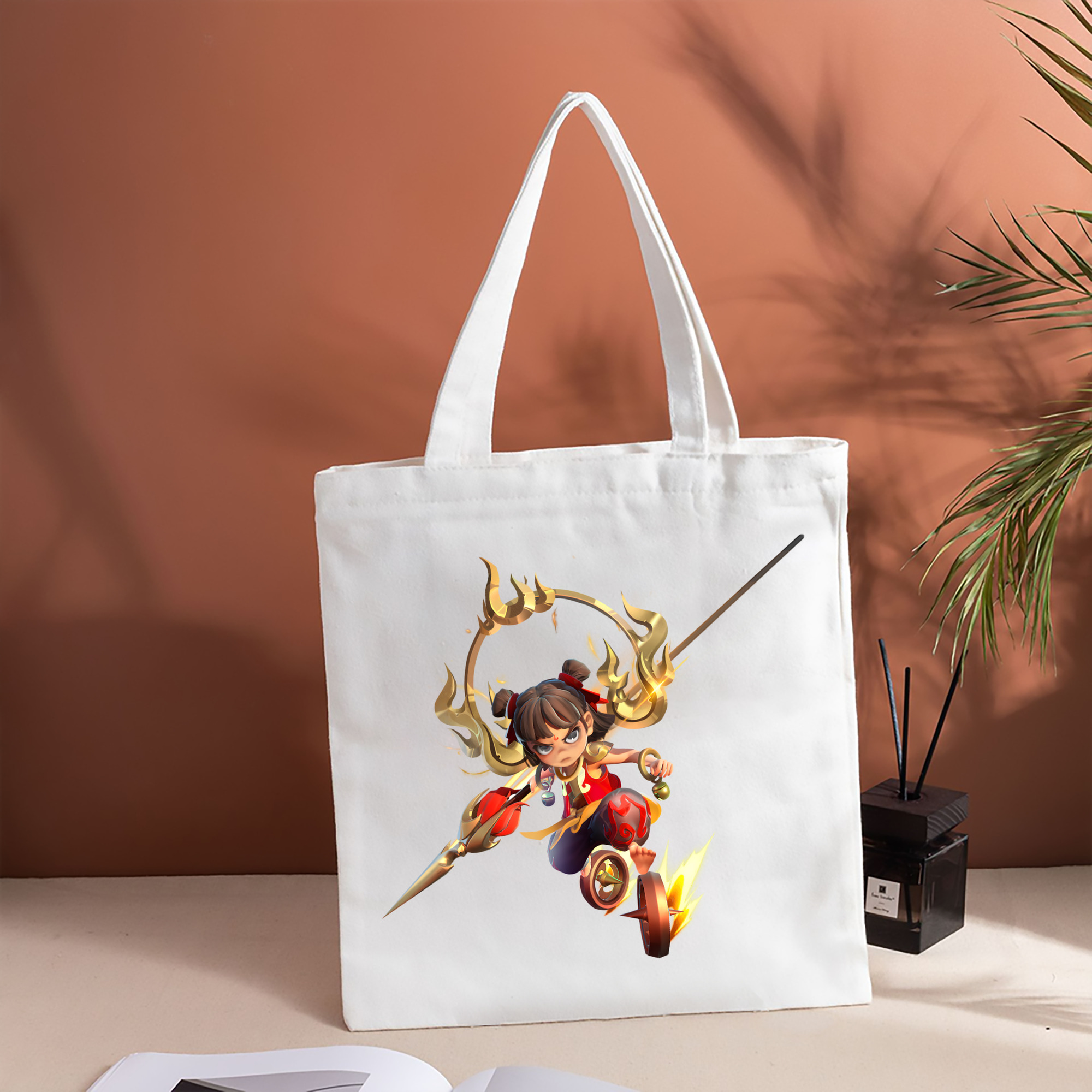 Ne Zha 2 ナタ 魔童の大暴れ 縦型キャンバス生地手提げバッグ　トートバッグ