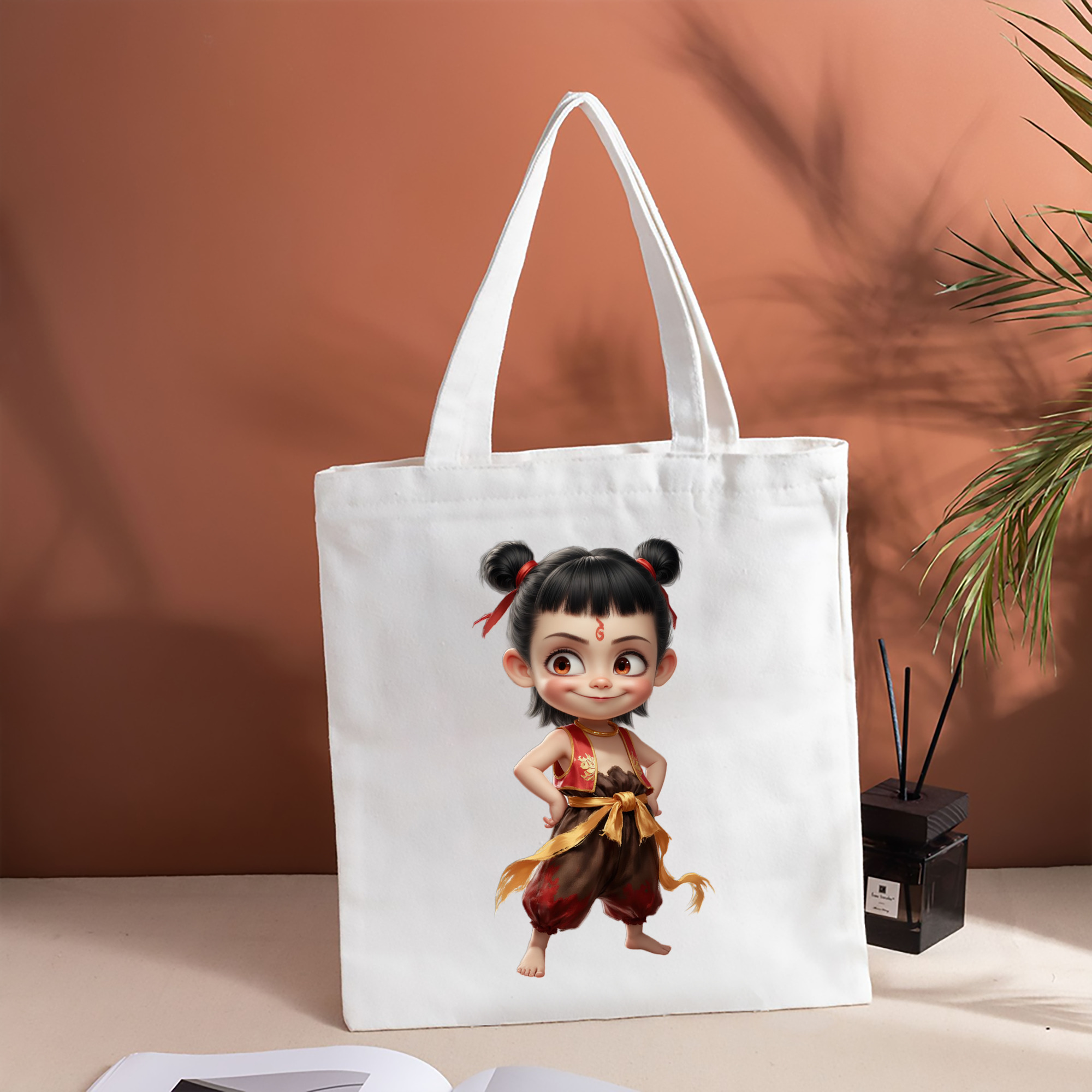 Ne Zha 2 ナタ 魔童の大暴れ 縦型キャンバス生地手提げバッグ　トートバッグ