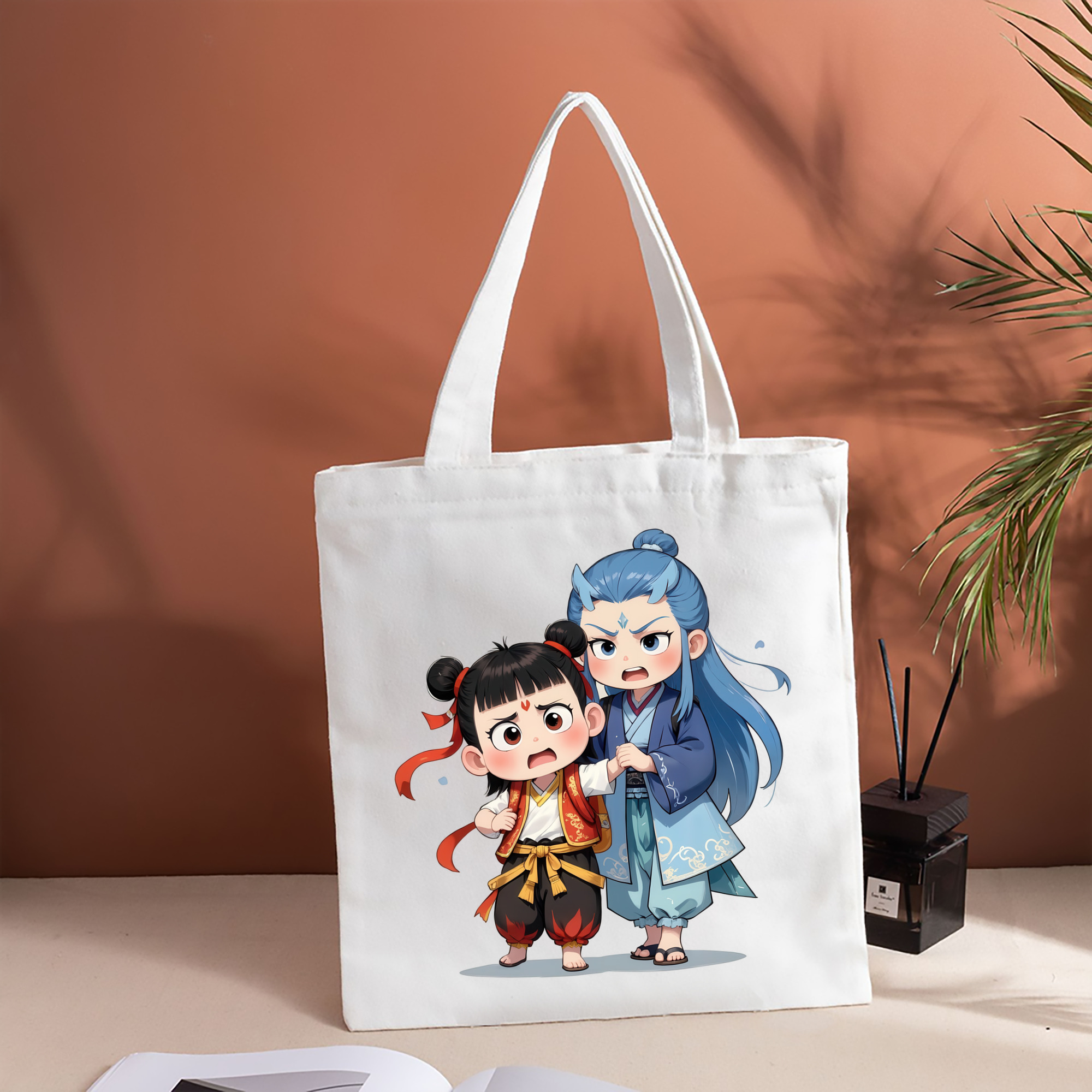 Ne Zha 2 ナタ 魔童の大暴れ 縦型キャンバス生地手提げバッグ　トートバッグ