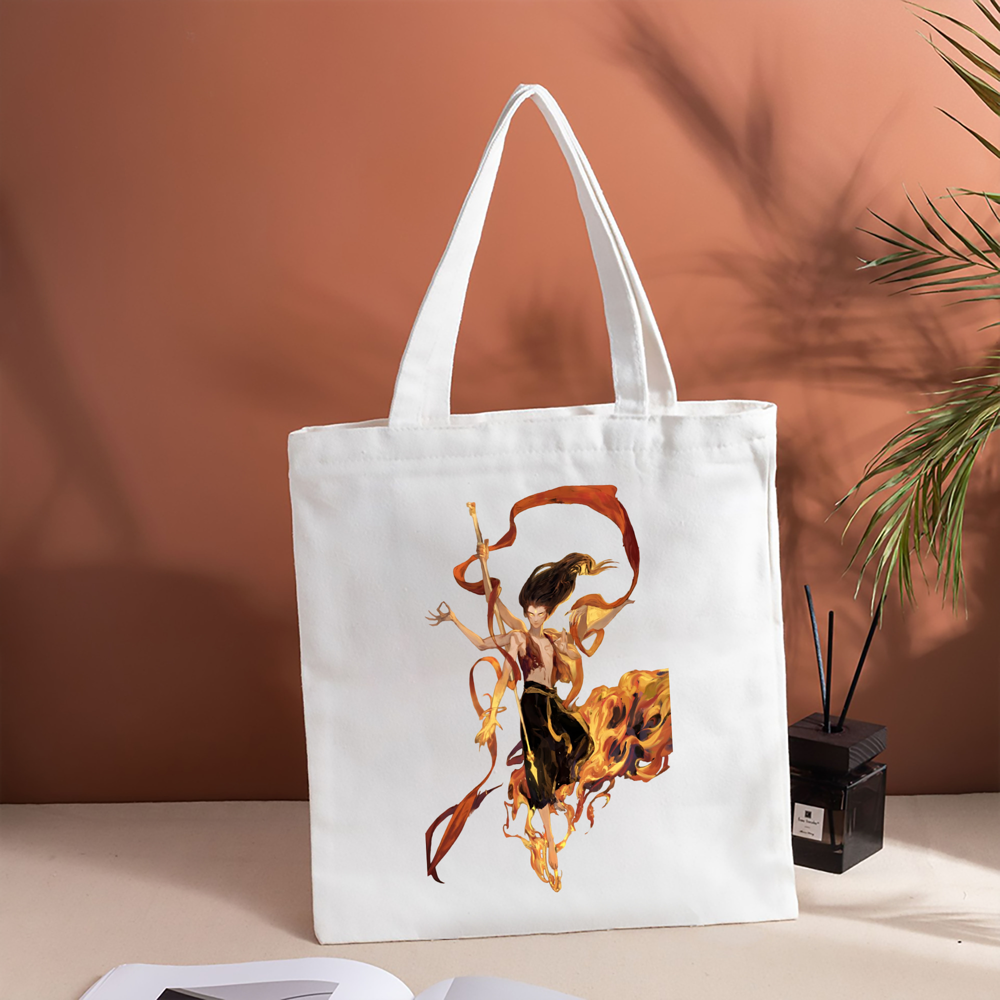 Ne Zha 2 ナタ 魔童の大暴れ 縦型キャンバス生地手提げバッグ　トートバッグ