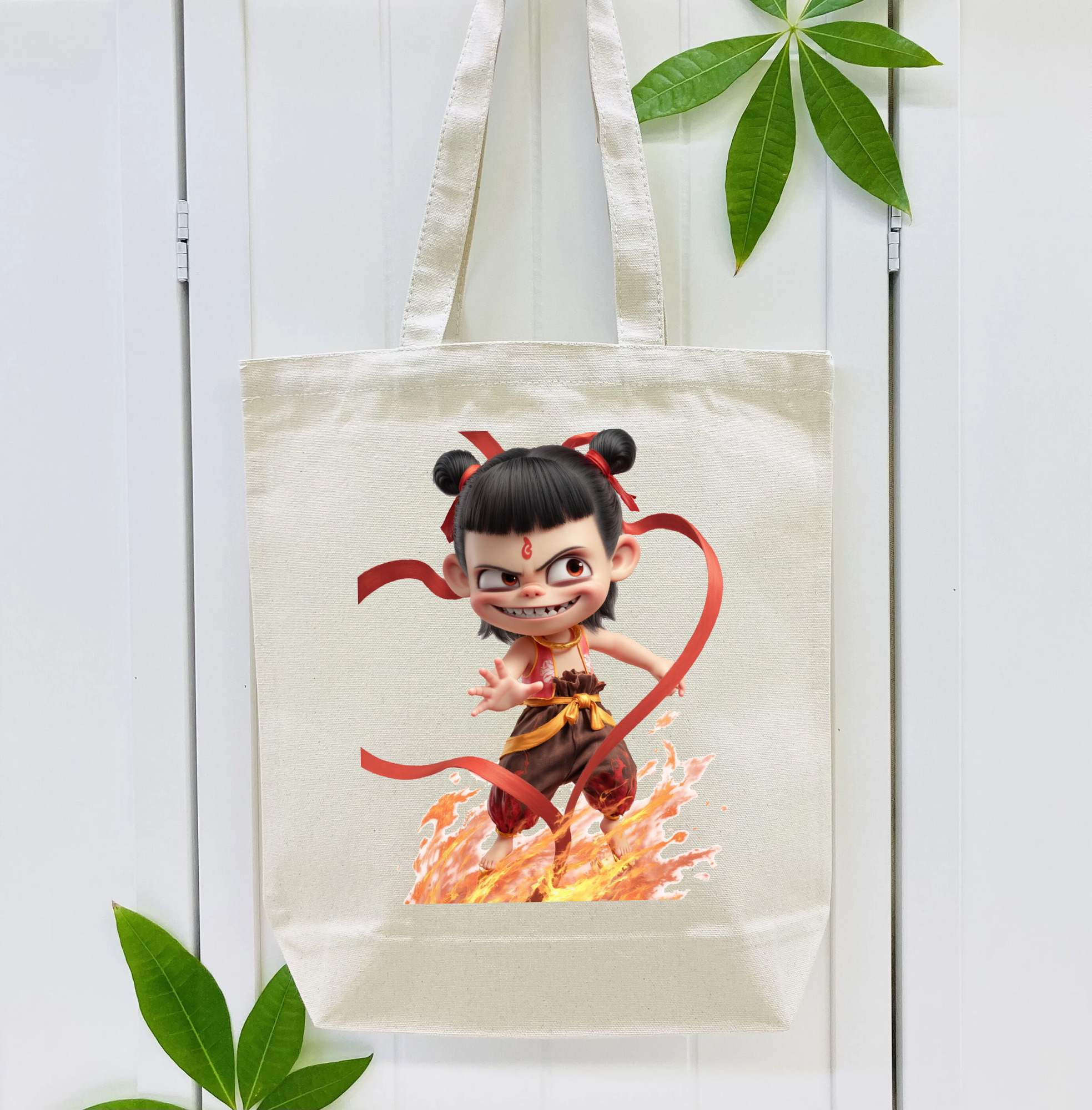 Ne Zha 2 ナタ 魔童の大暴れ 縦型キャンバス生地手提げバッグ　トートバッグ