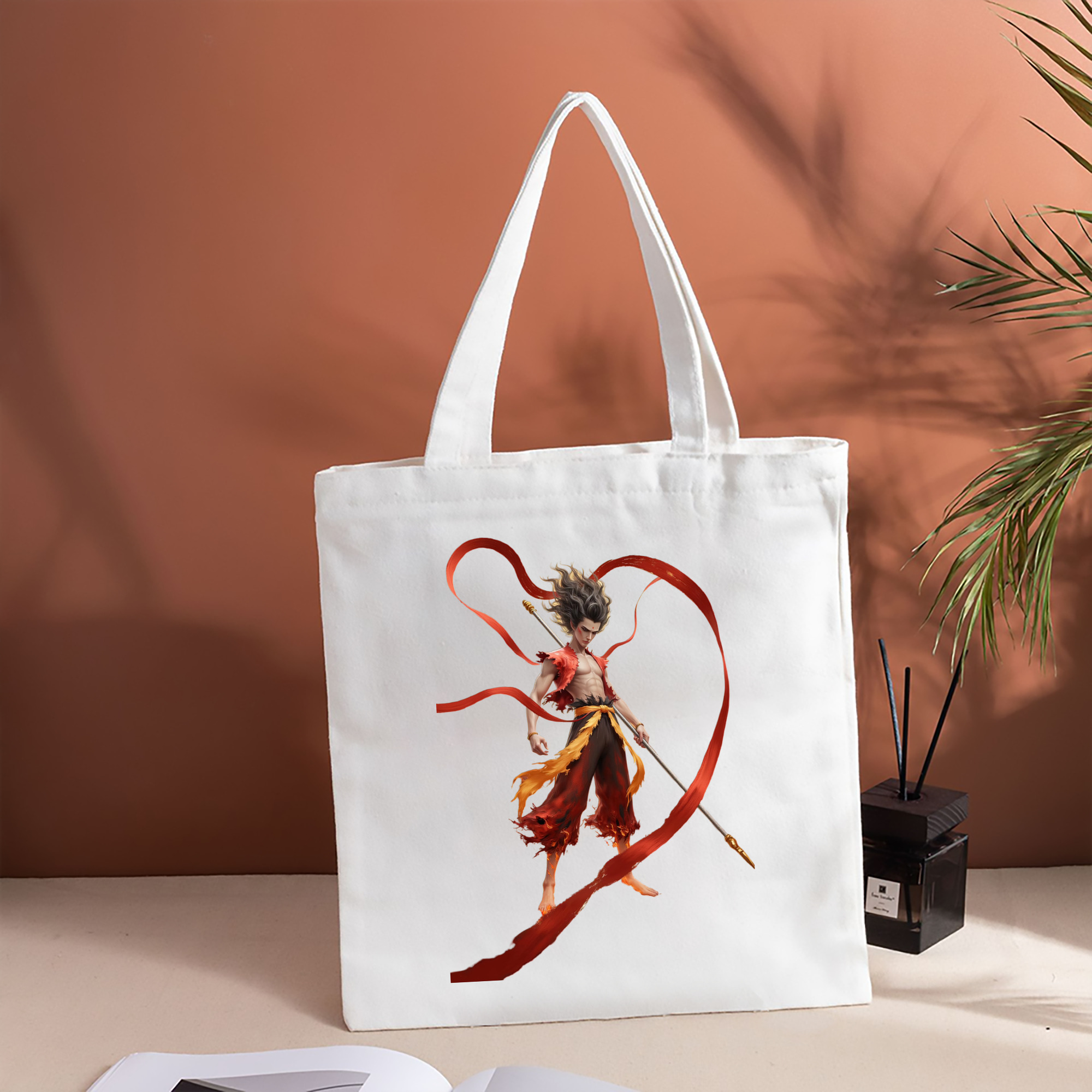 Ne Zha 2 ナタ 魔童の大暴れ 縦型キャンバス生地手提げバッグ　トートバッグ