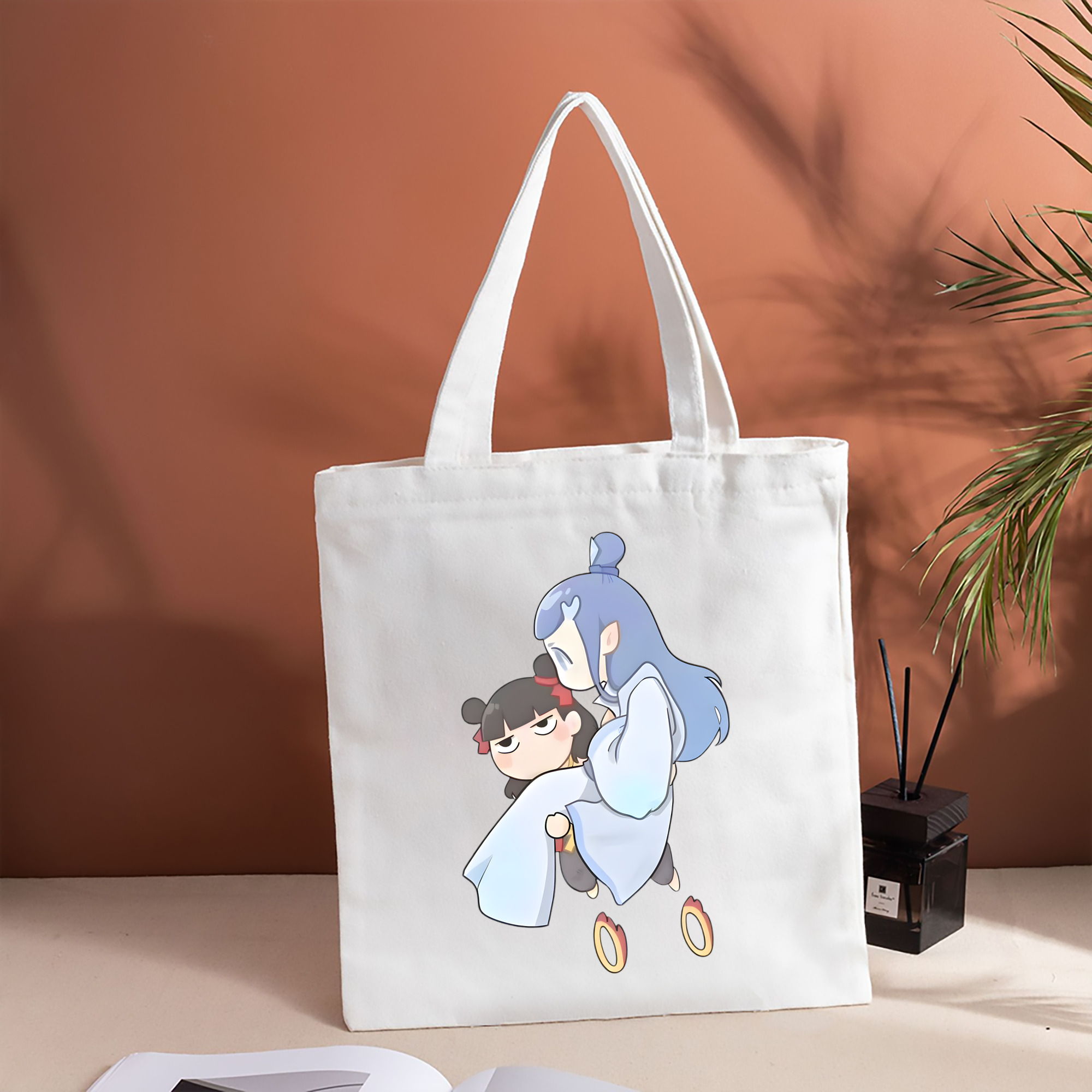 Ne Zha 2 ナタ 魔童の大暴れ 縦型キャンバス生地手提げバッグ　トートバッグ