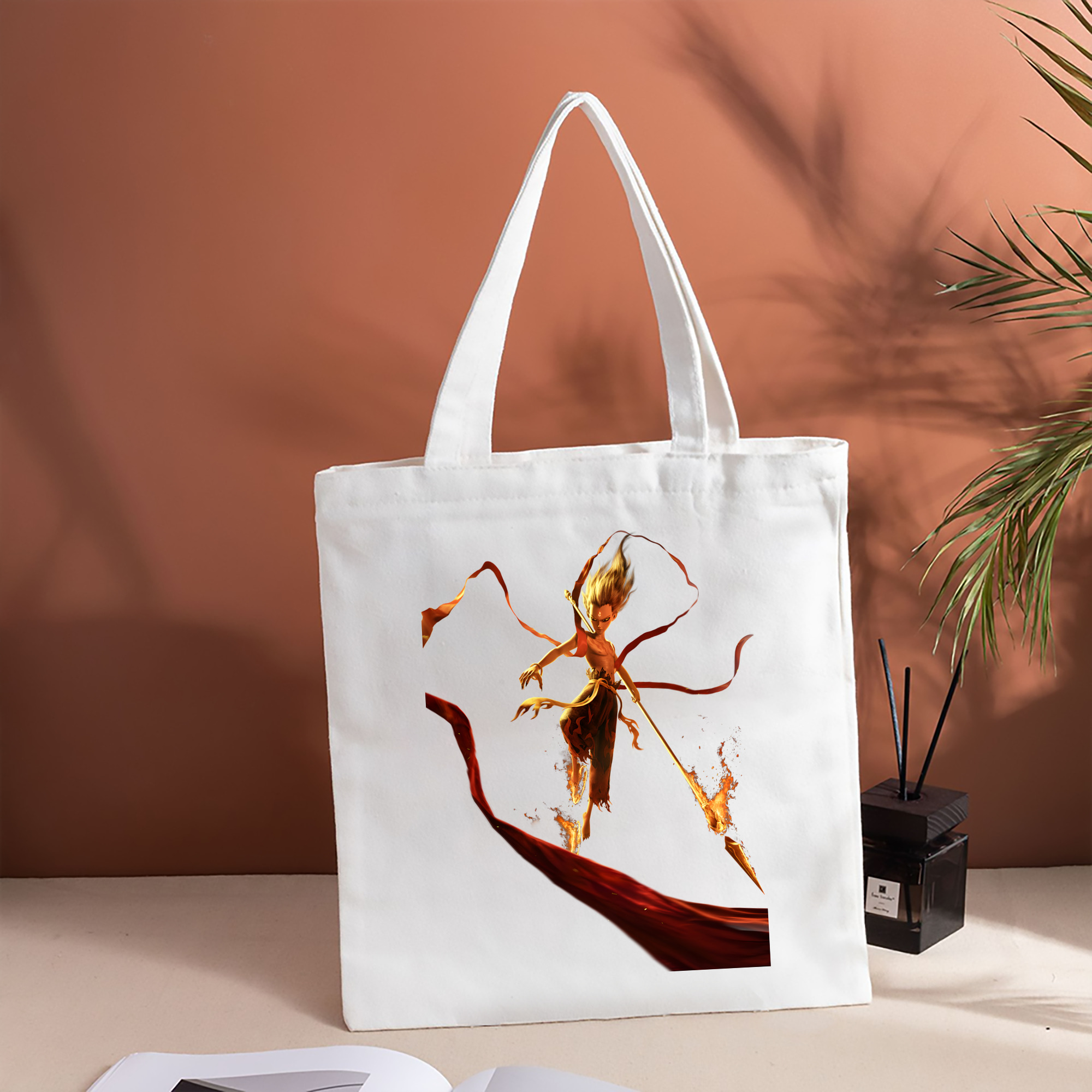 Ne Zha 2 ナタ 魔童の大暴れ 縦型キャンバス生地手提げバッグ　トートバッグ
