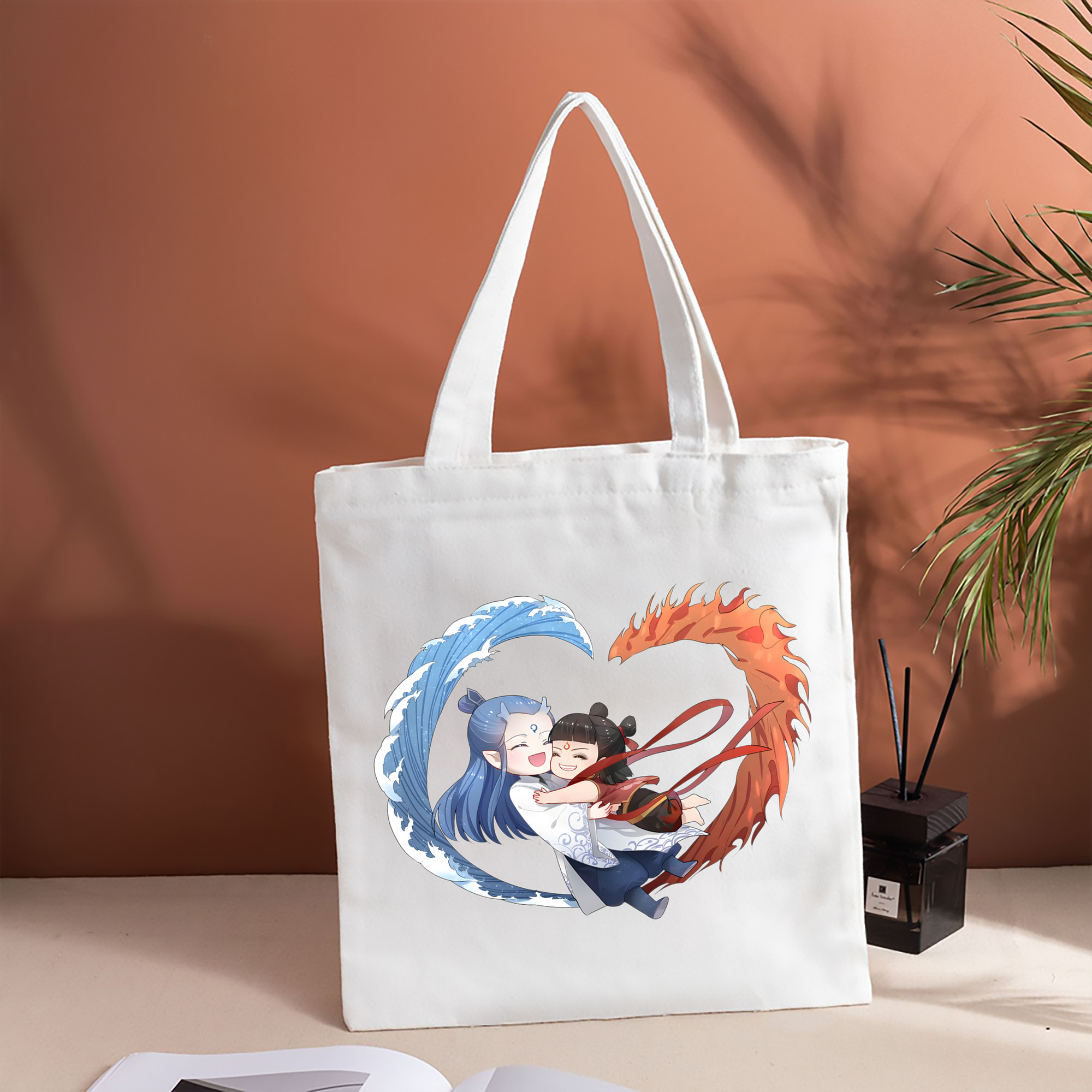 Ne Zha 2 ナタ 魔童の大暴れ 縦型キャンバス生地手提げバッグ　トートバッグ