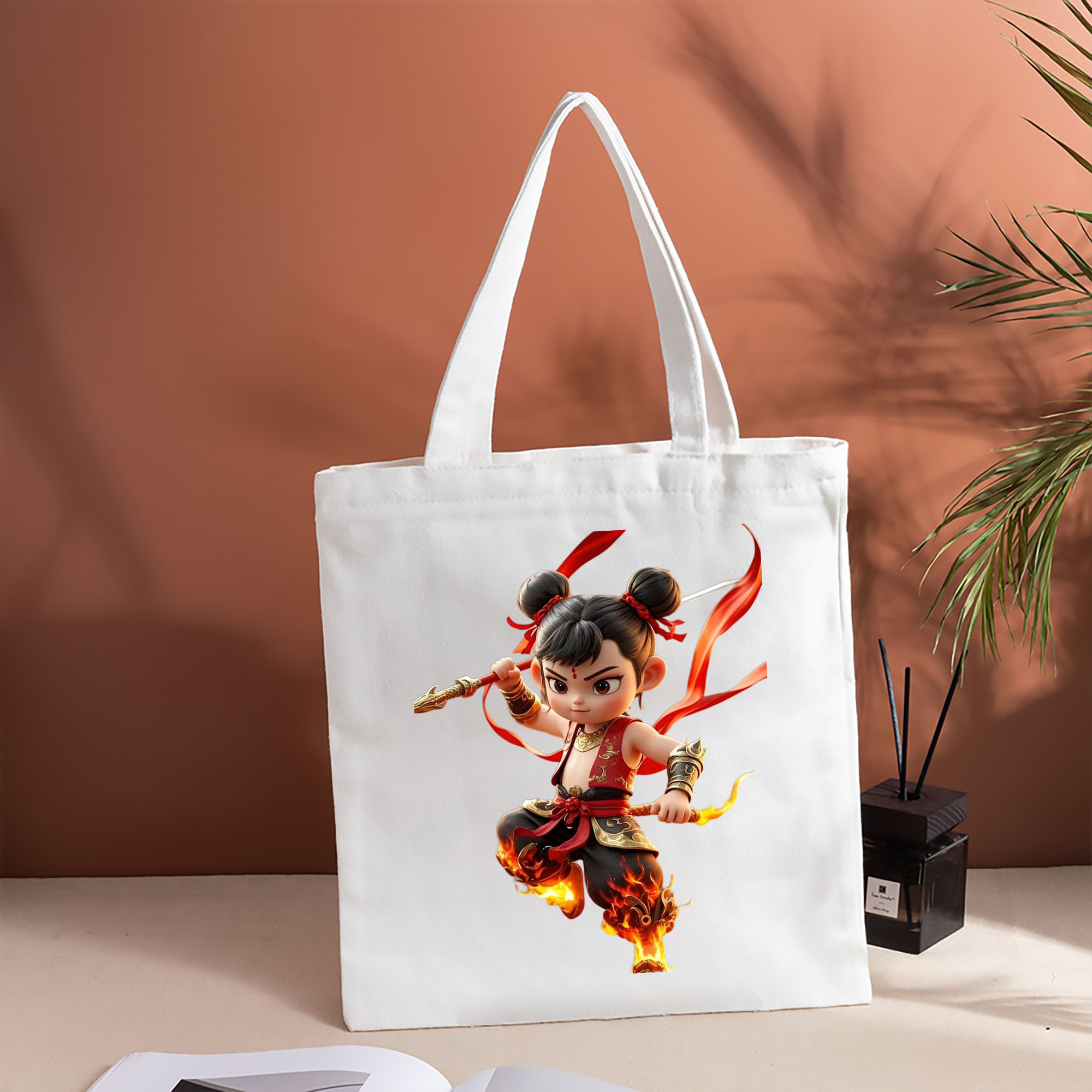Ne Zha 2 ナタ 魔童の大暴れ 縦型キャンバス生地手提げバッグ　トートバッグ