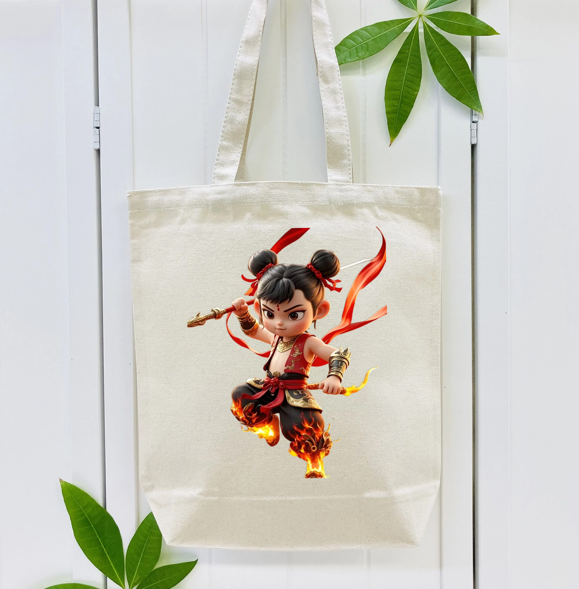 Ne Zha 2 ナタ 魔童の大暴れ 縦型キャンバス生地手提げバッグ　トートバッグ