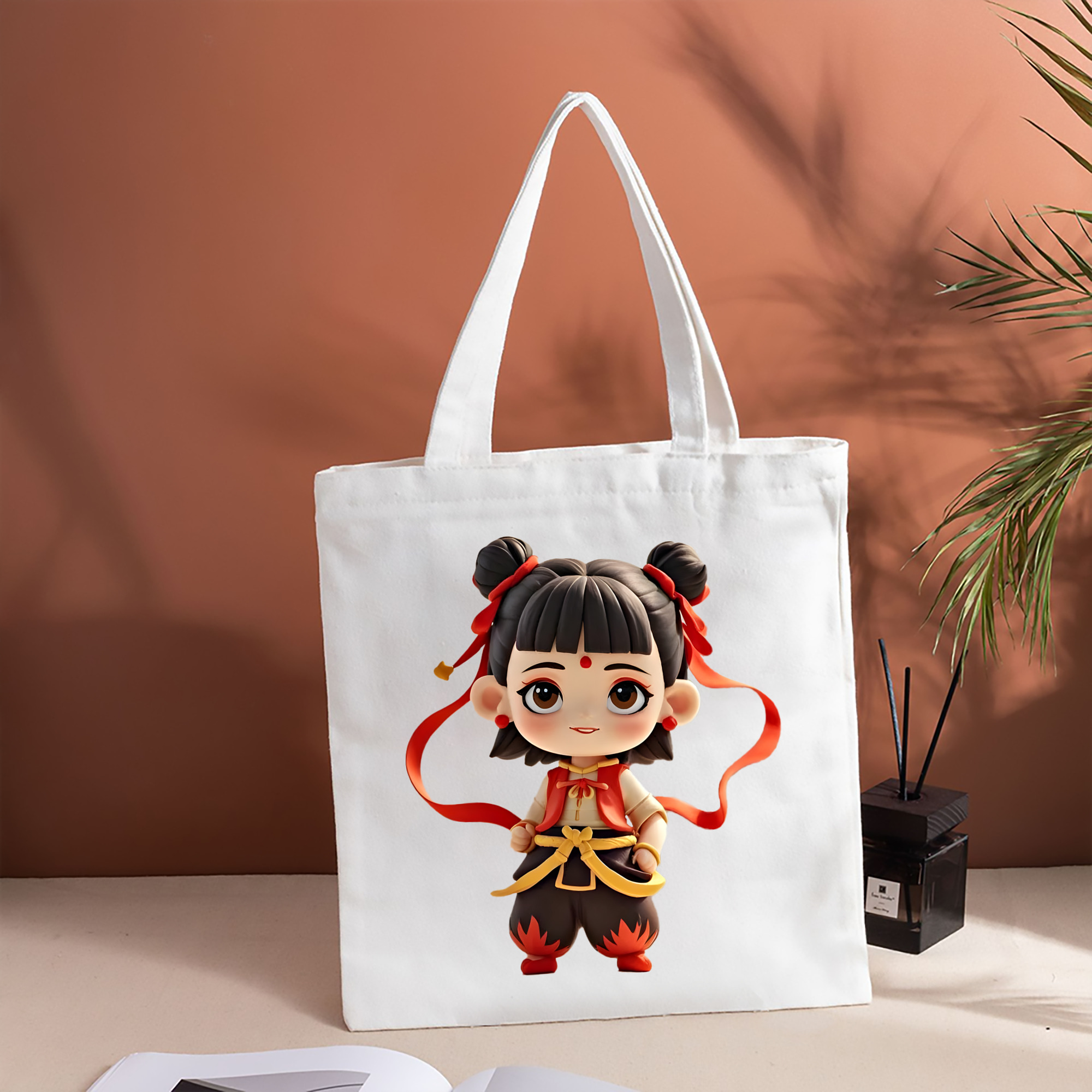 Ne Zha 2 ナタ 魔童の大暴れ 縦型キャンバス生地手提げバッグ　トートバッグ