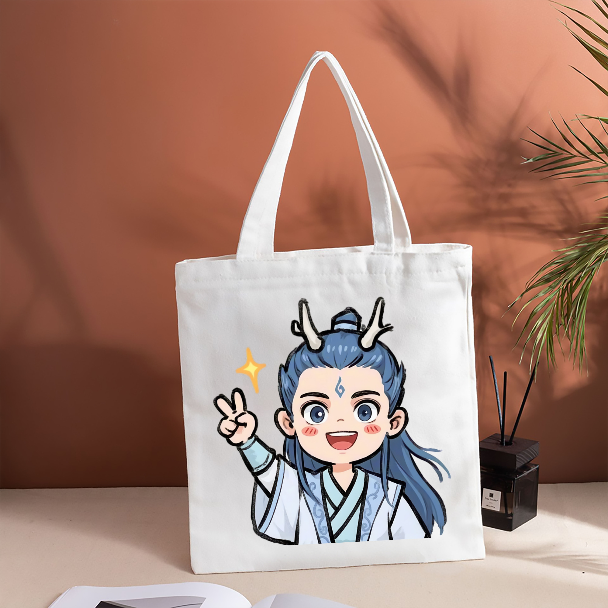 Ne Zha 2 ナタ 魔童の大暴れ 縦型キャンバス生地手提げバッグ　トートバッグ