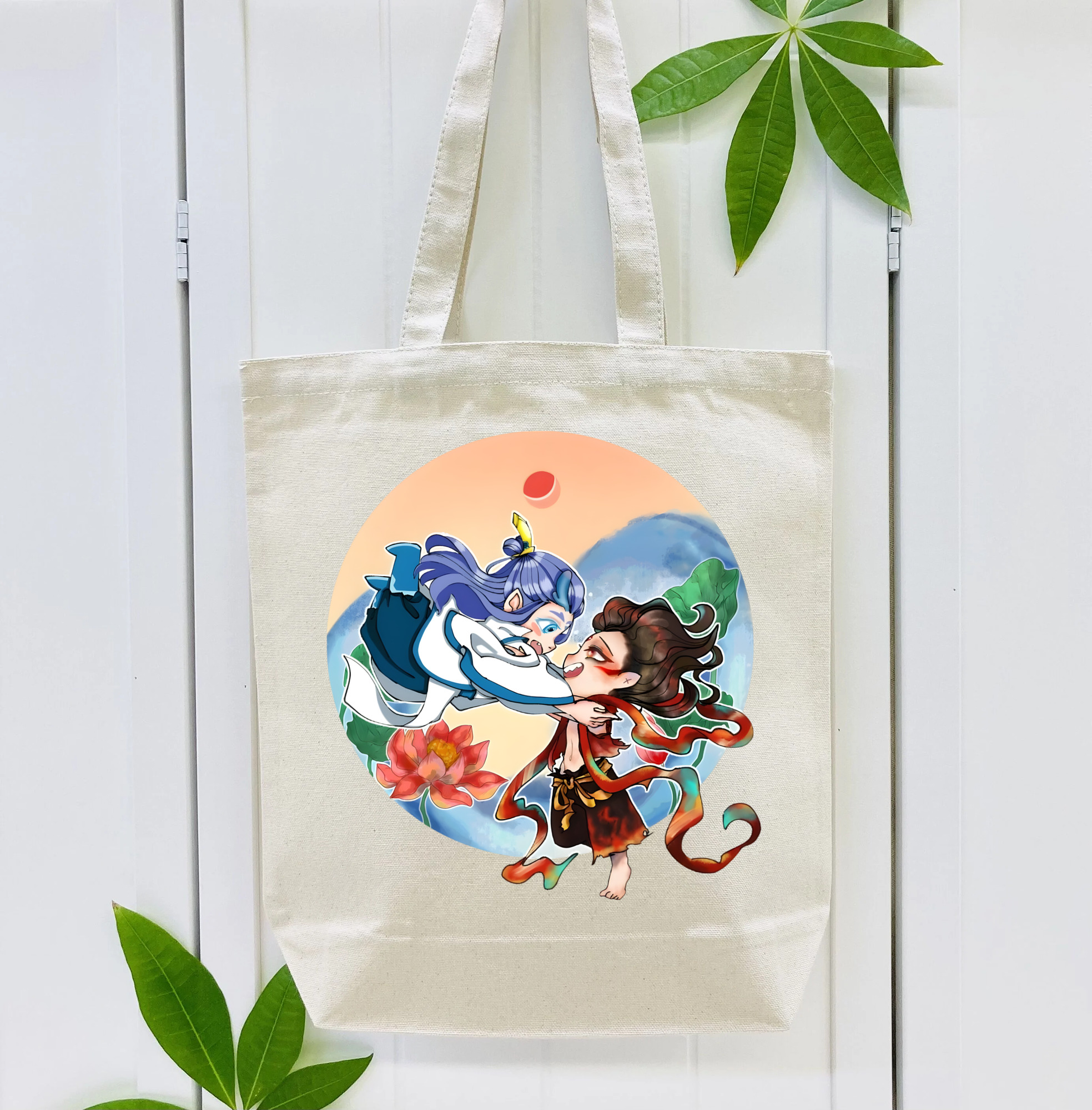 Ne Zha 2 ナタ 魔童の大暴れ 縦型キャンバス生地手提げバッグ　トートバッグ