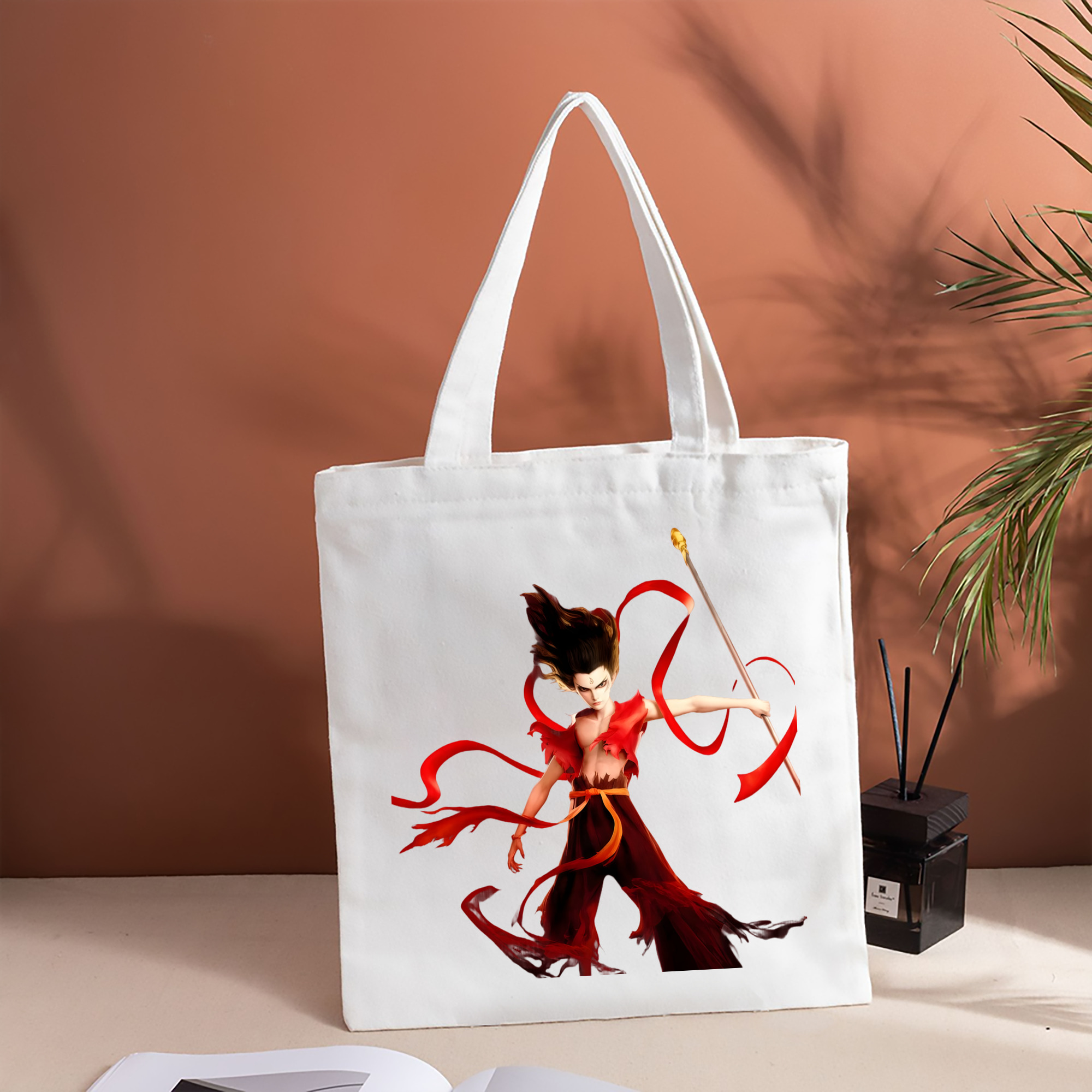 Ne Zha 2 ナタ 魔童の大暴れ 縦型キャンバス生地手提げバッグ　トートバッグ