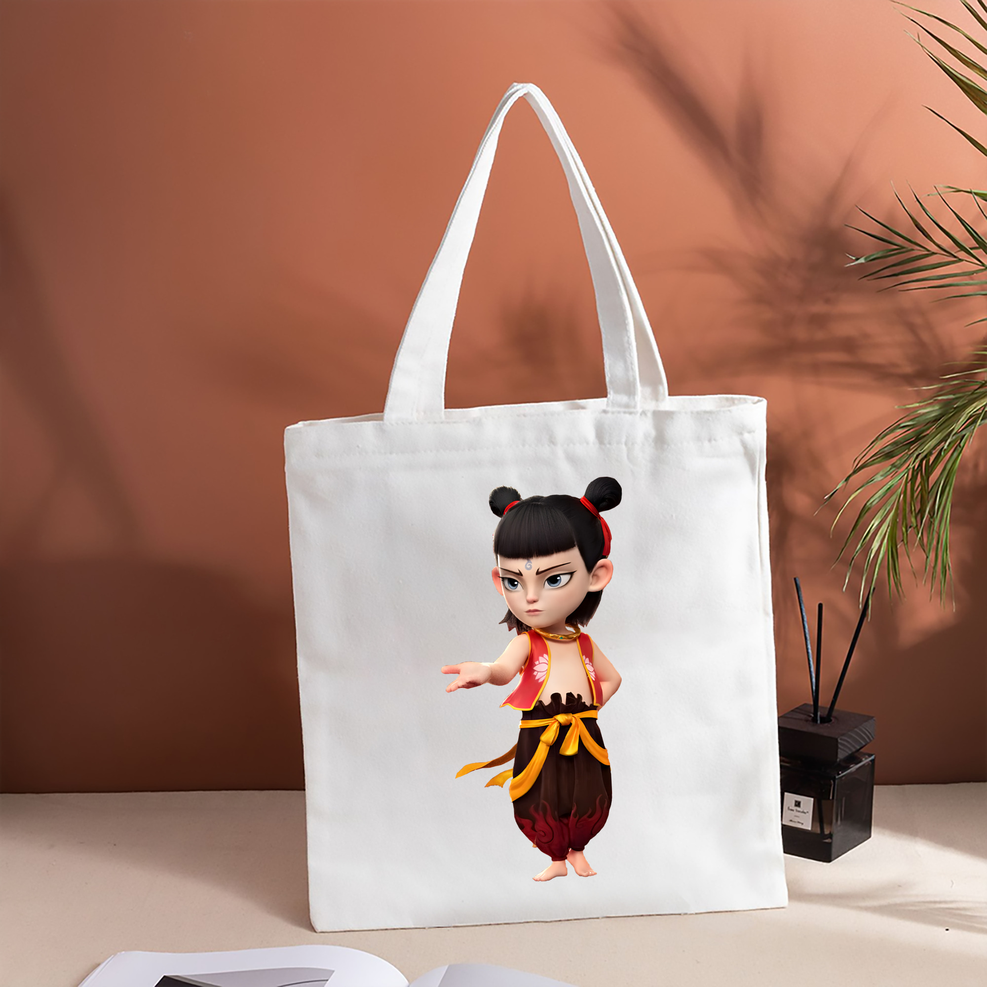 Ne Zha 2 ナタ 魔童の大暴れ 縦型キャンバス生地手提げバッグ　トートバッグ