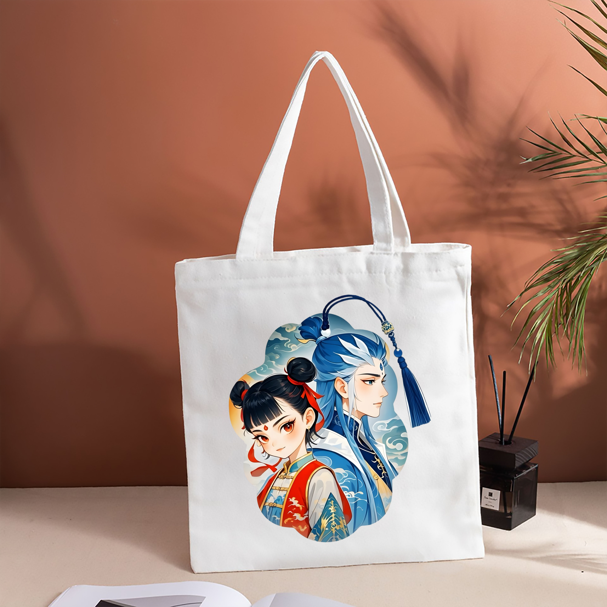 Ne Zha 2 ナタ 魔童の大暴れ 縦型キャンバス生地手提げバッグ　トートバッグ