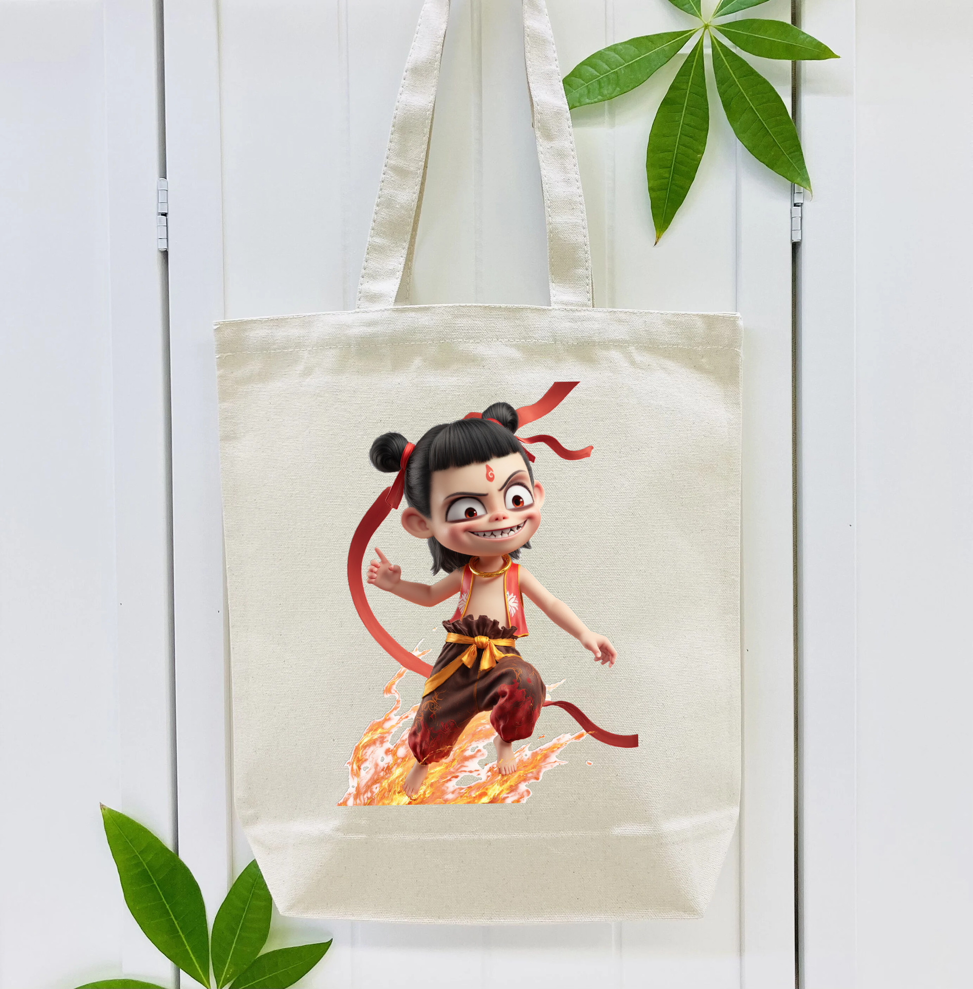 Ne Zha 2 ナタ 魔童の大暴れ 縦型キャンバス生地手提げバッグ　トートバッグ
