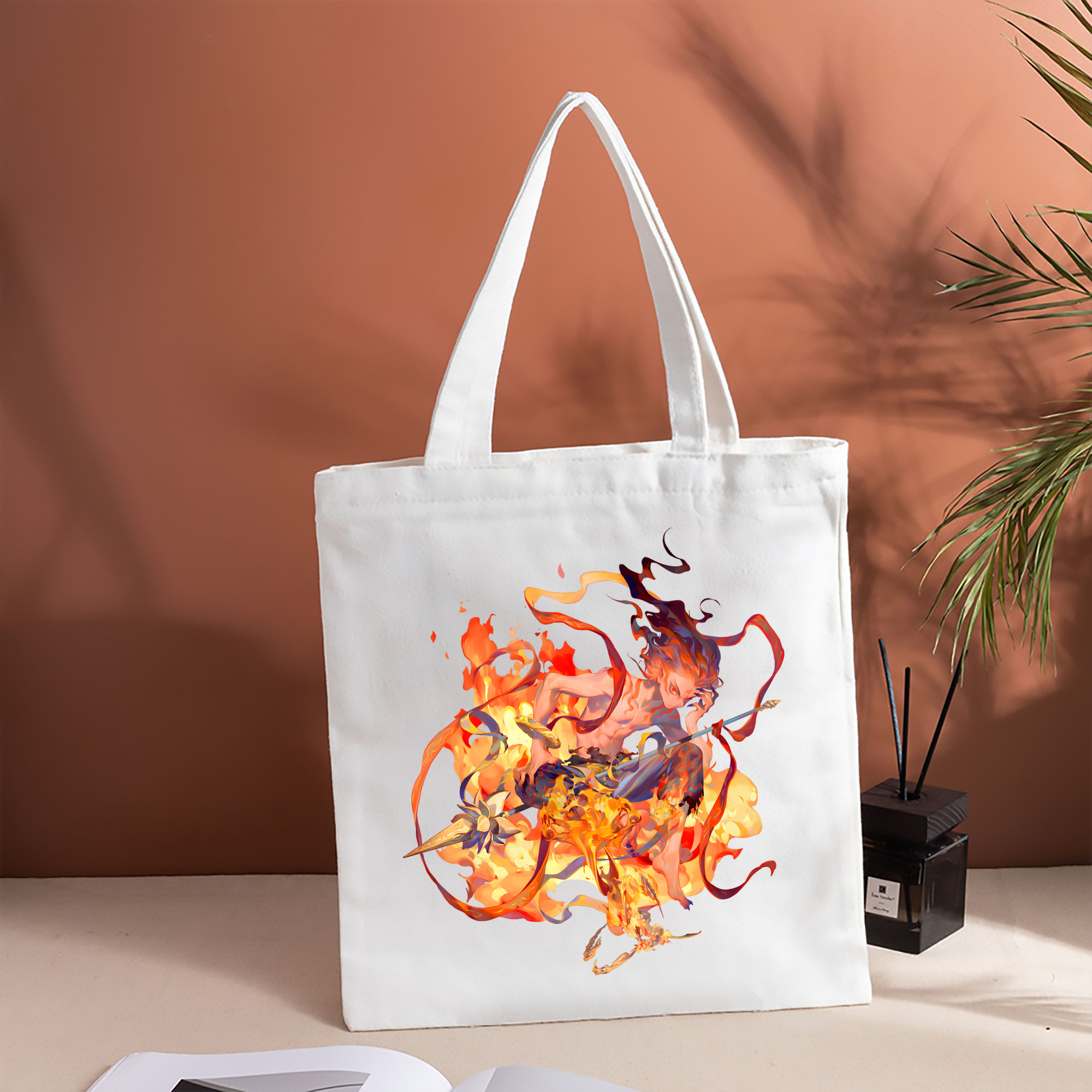 Ne Zha 2 ナタ 魔童の大暴れ 縦型キャンバス生地手提げバッグ　トートバッグ