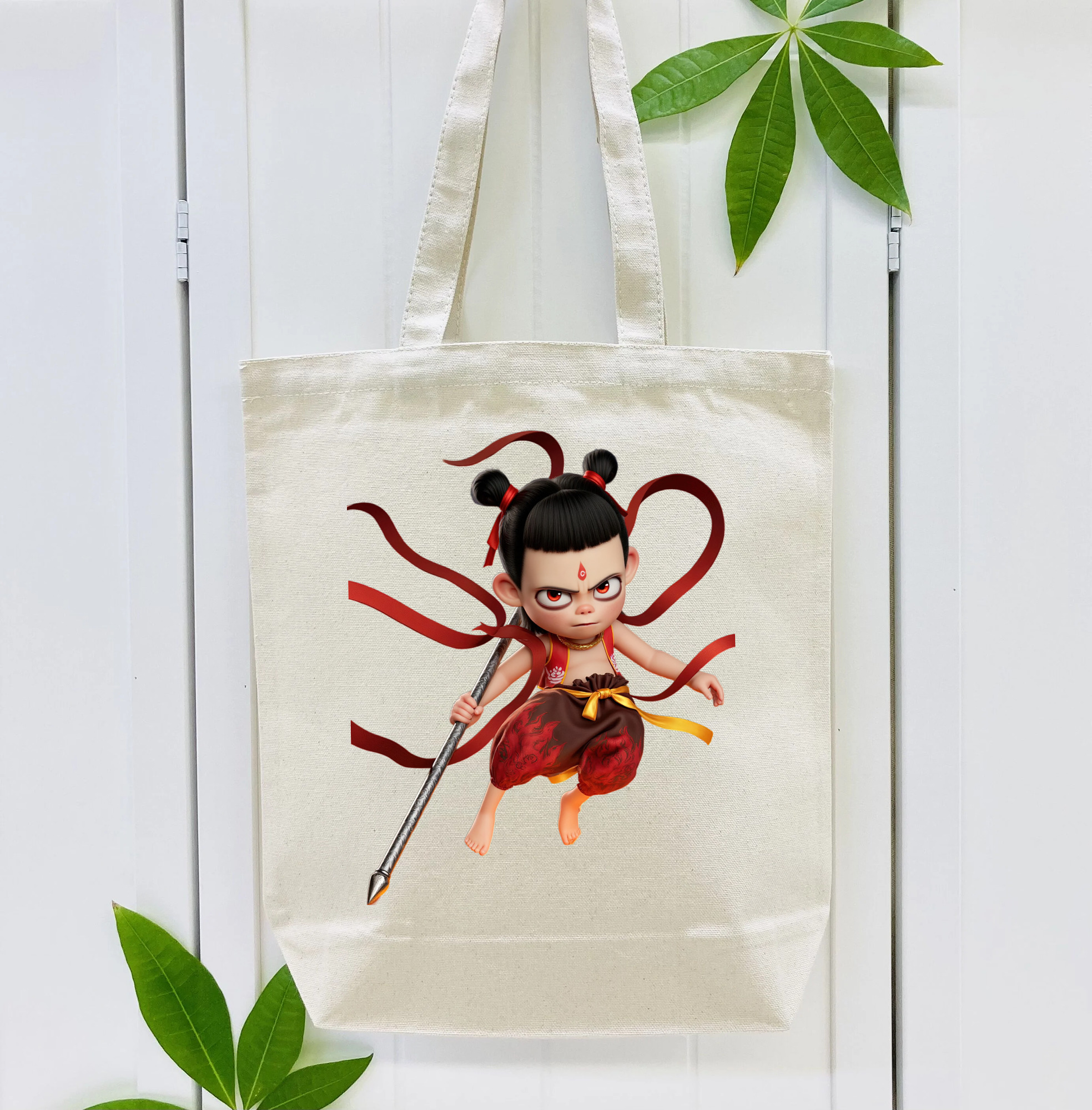 Ne Zha 2 ナタ 魔童の大暴れ 縦型キャンバス生地手提げバッグ　トートバッグ