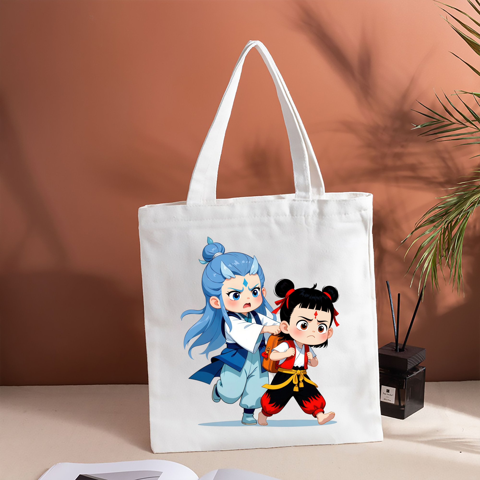 Ne Zha 2 ナタ 魔童の大暴れ 縦型キャンバス生地手提げバッグ　トートバッグ