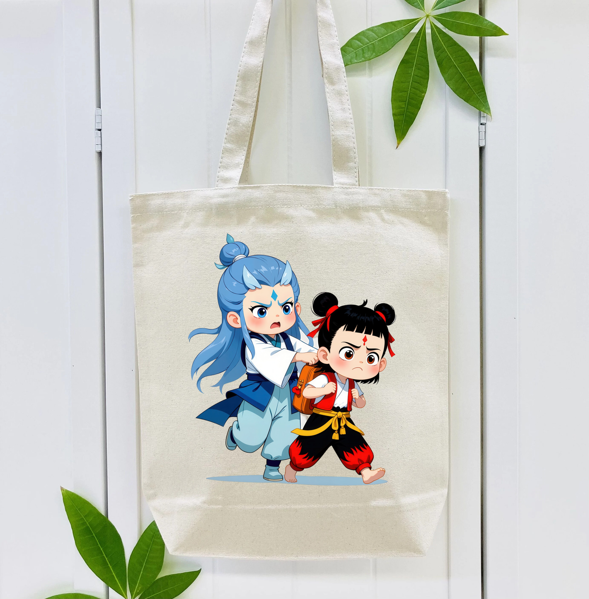 Ne Zha 2 ナタ 魔童の大暴れ 縦型キャンバス生地手提げバッグ　トートバッグ