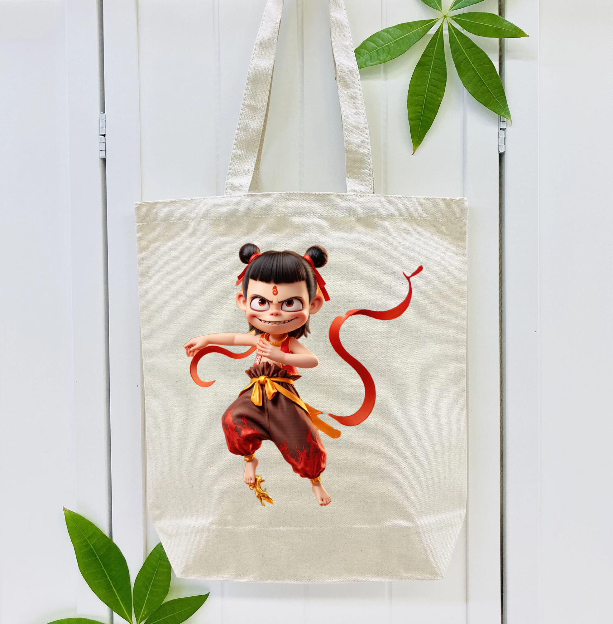 Ne Zha 2 ナタ 魔童の大暴れ 縦型キャンバス生地手提げバッグ　トートバッグ