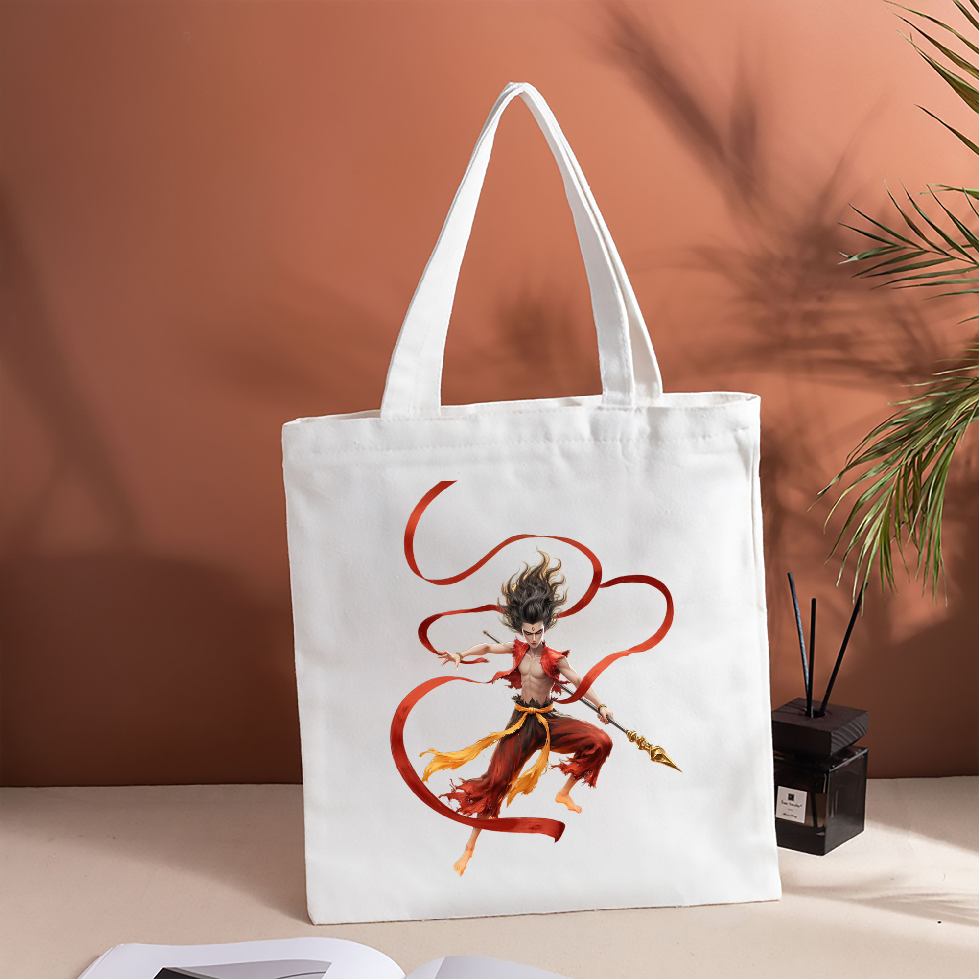 Ne Zha 2 ナタ 魔童の大暴れ 縦型キャンバス生地手提げバッグ　トートバッグ