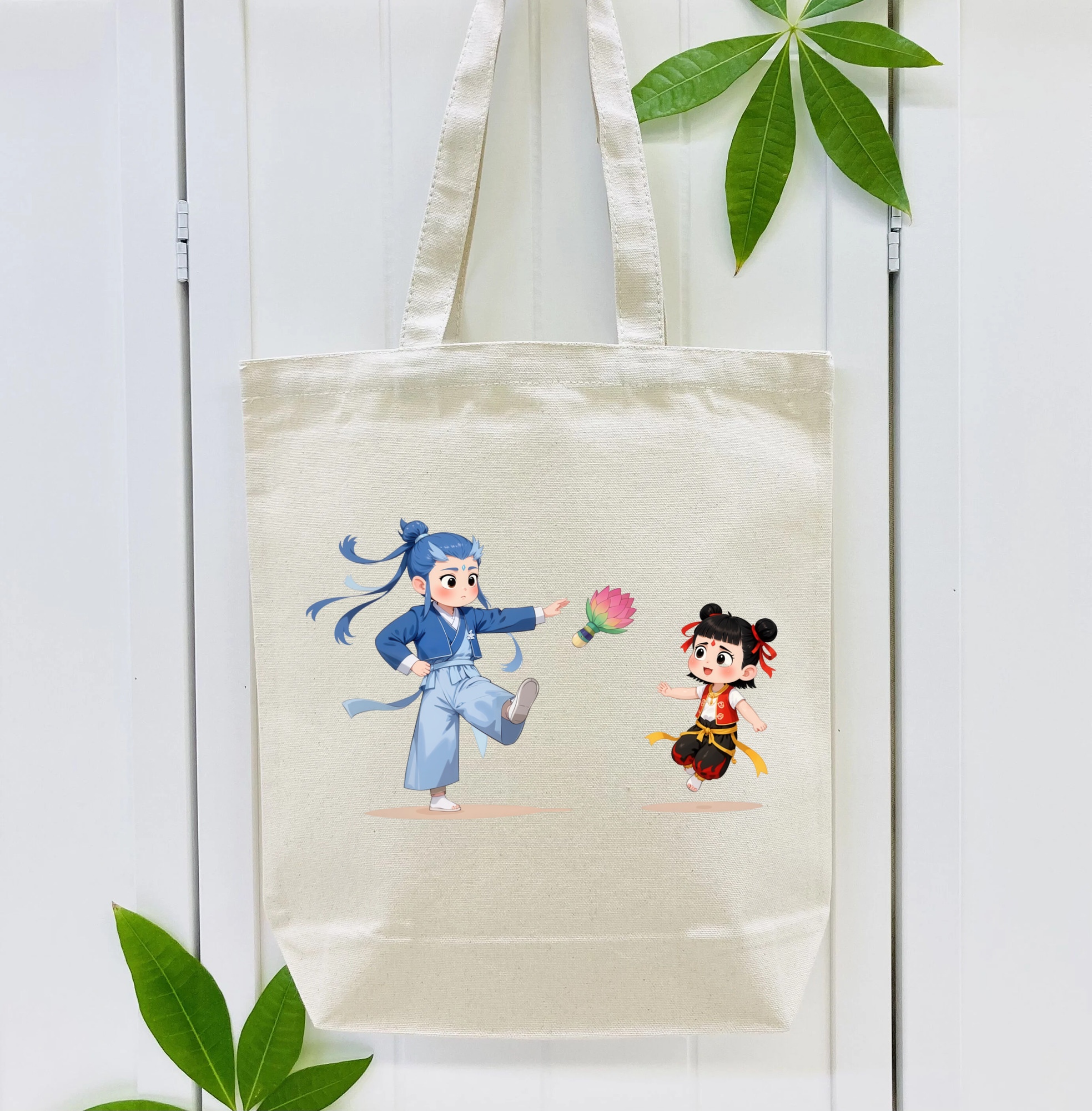 Ne Zha 2 ナタ 魔童の大暴れ 縦型キャンバス生地手提げバッグ　トートバッグ