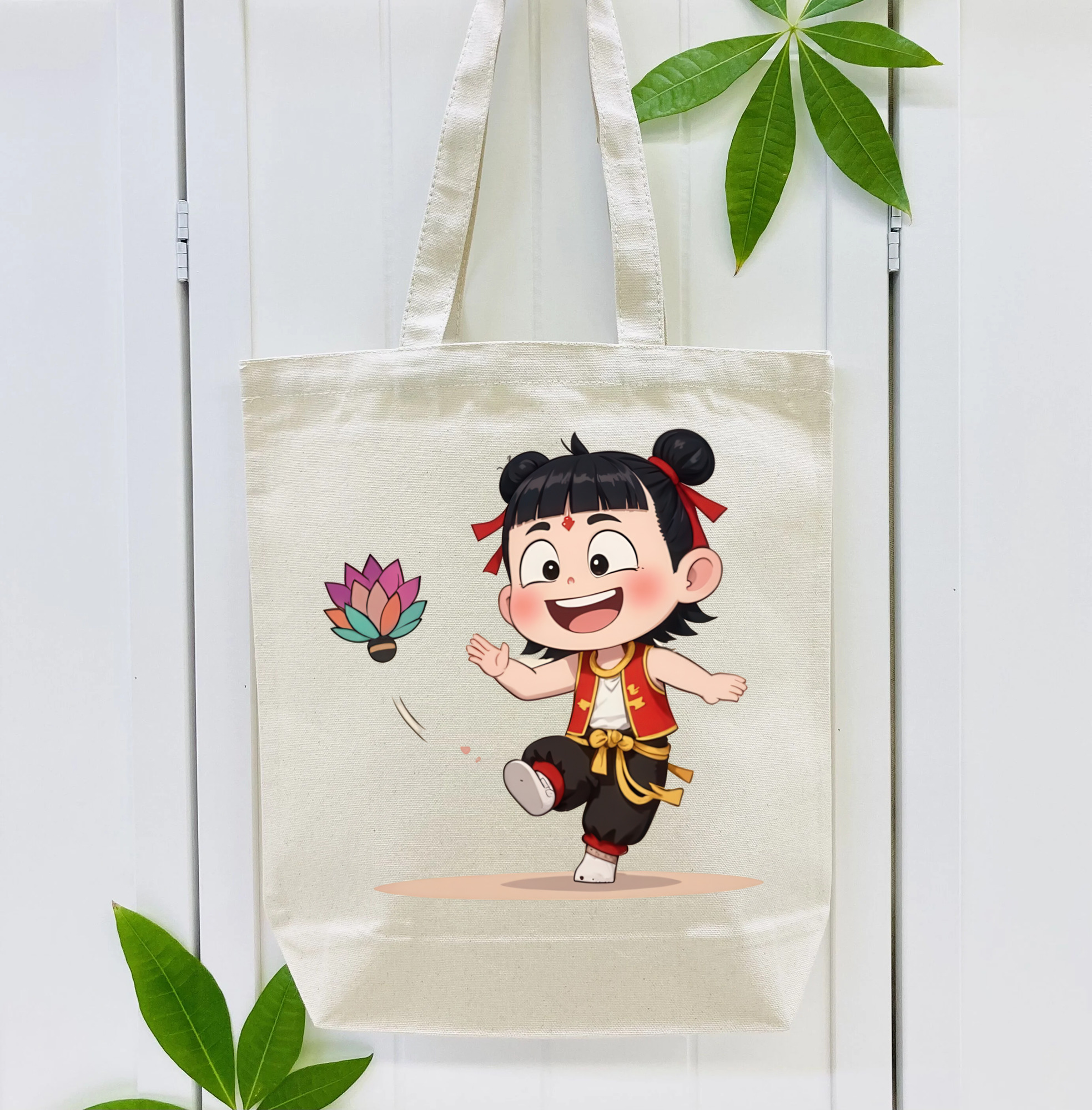 Ne Zha 2 ナタ 魔童の大暴れ 縦型キャンバス生地手提げバッグ　トートバッグ