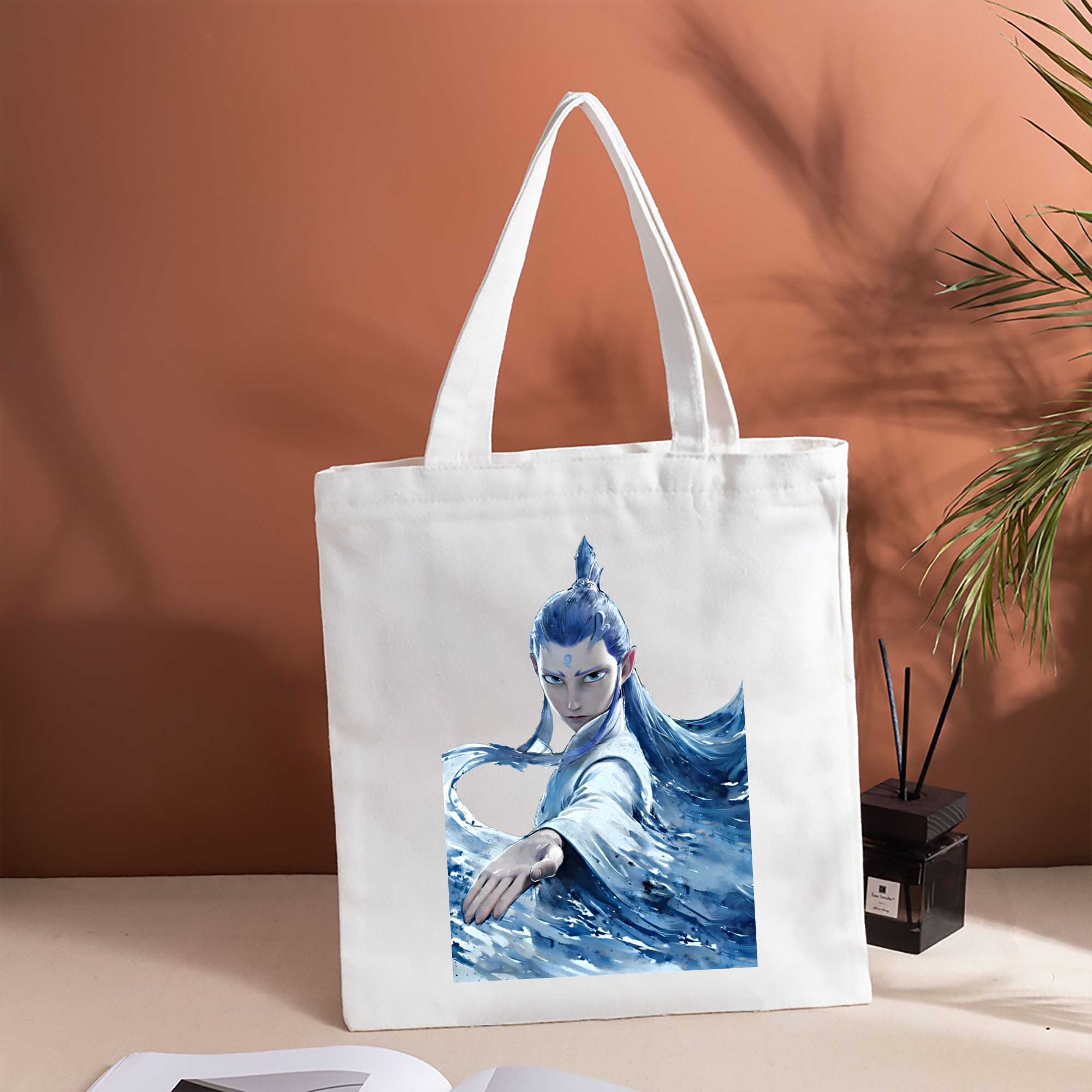 Ne Zha 2 ナタ 魔童の大暴れ 縦型キャンバス生地手提げバッグ　トートバッグ