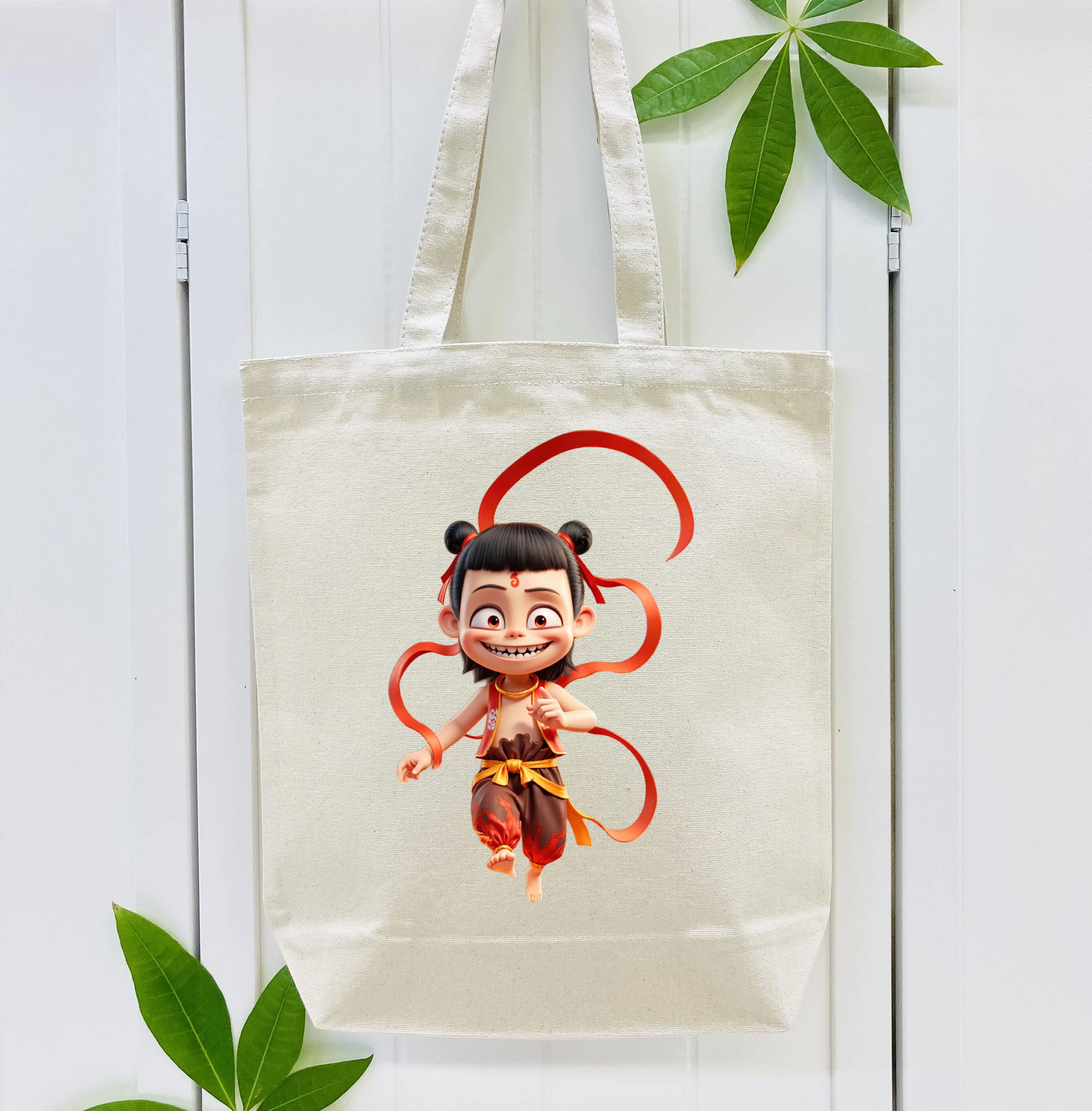 Ne Zha 2 ナタ 魔童の大暴れ 縦型キャンバス生地手提げバッグ　トートバッグ