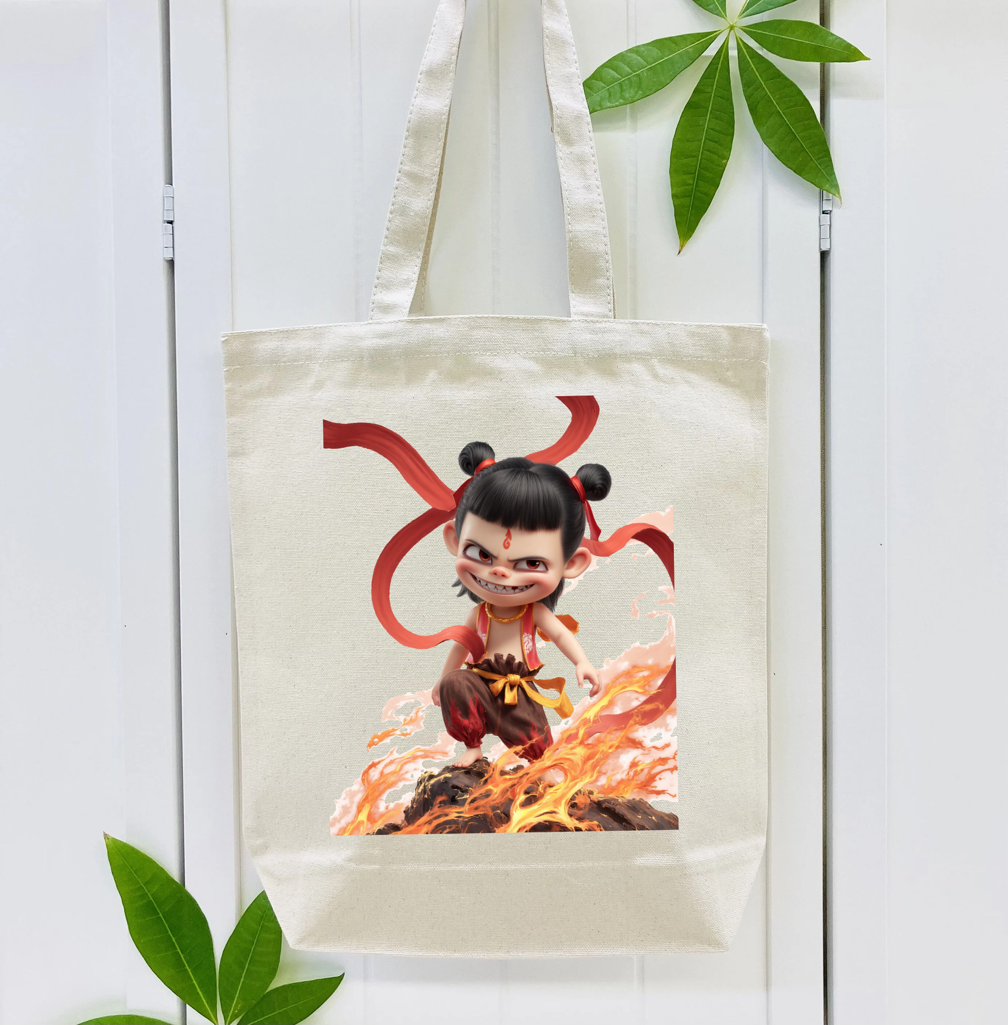 Ne Zha 2 ナタ 魔童の大暴れ 縦型キャンバス生地手提げバッグ　トートバッグ