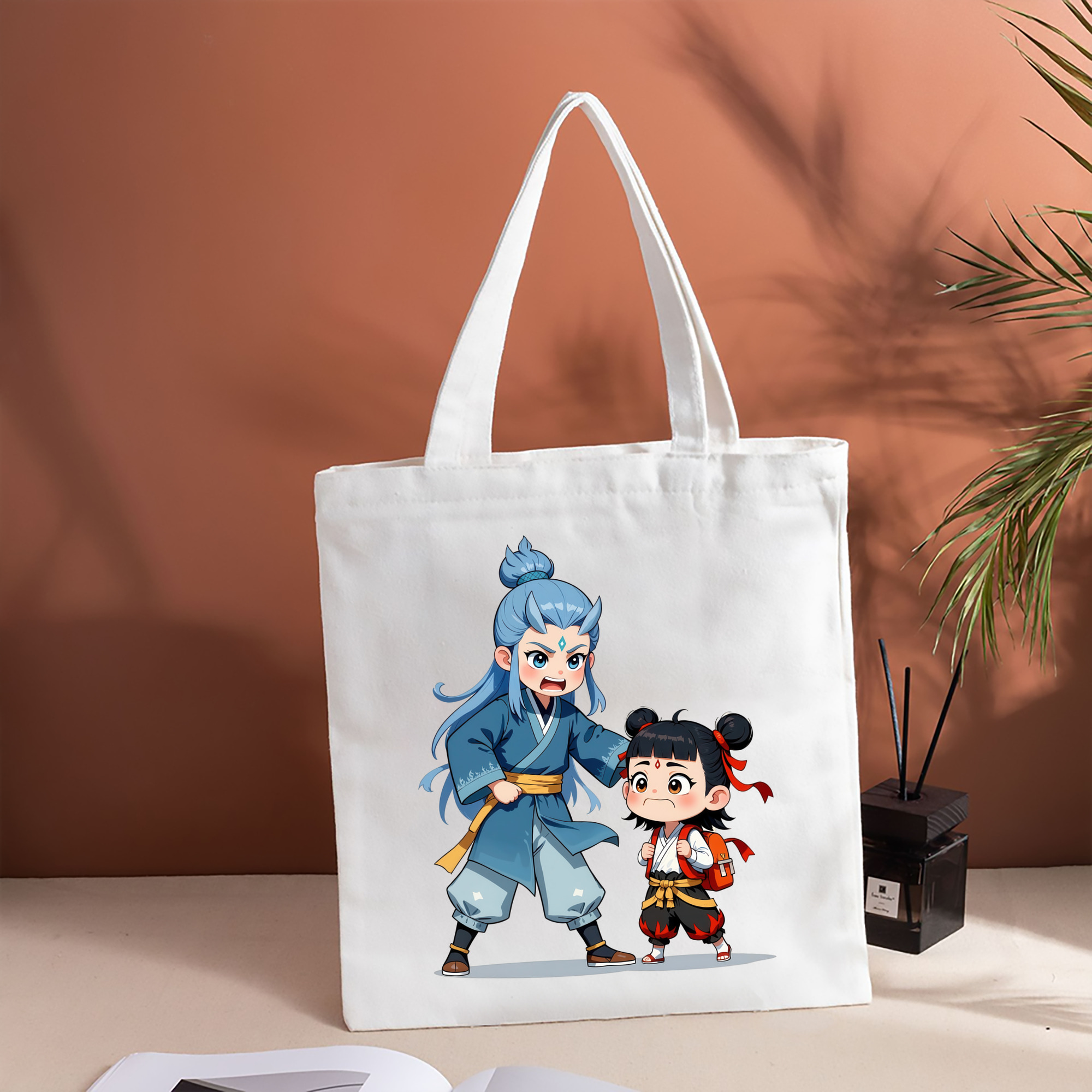 Ne Zha 2 ナタ 魔童の大暴れ 縦型キャンバス生地手提げバッグ　トートバッグ