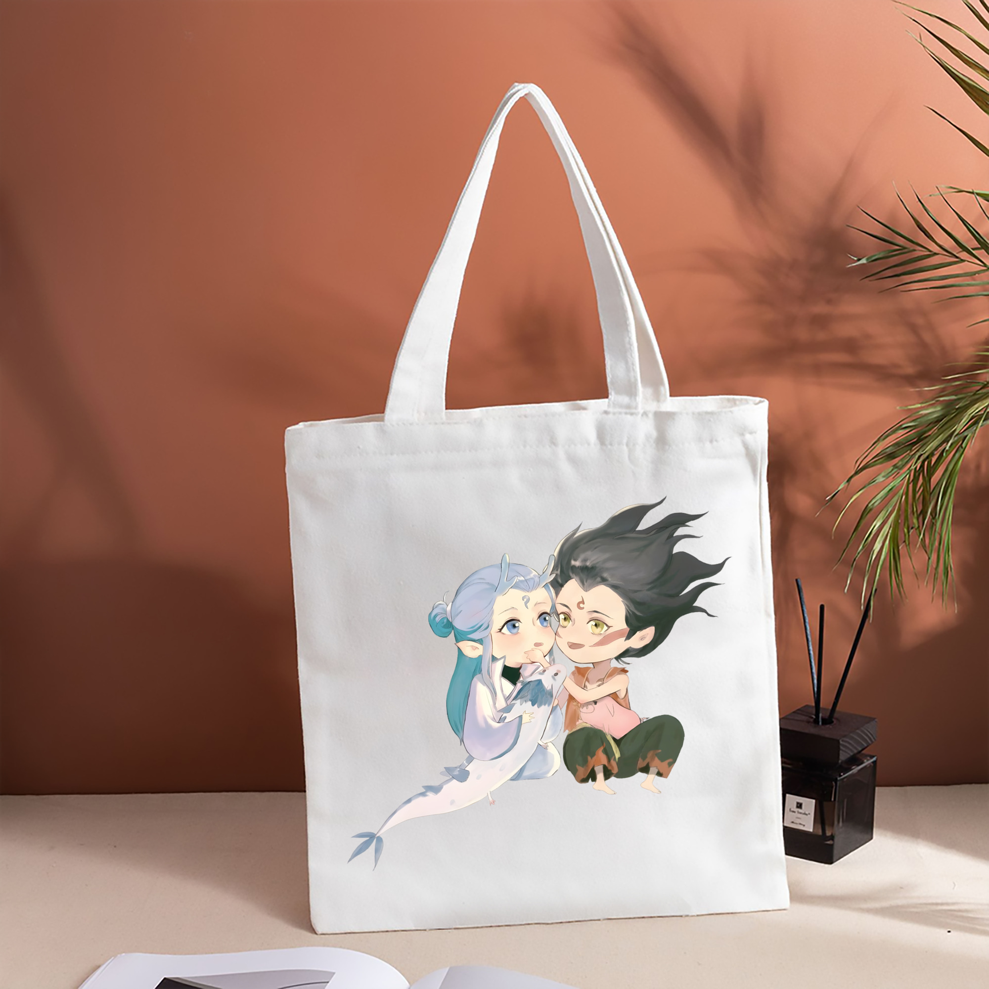 Ne Zha 2 ナタ 魔童の大暴れ 縦型キャンバス生地手提げバッグ　トートバッグ