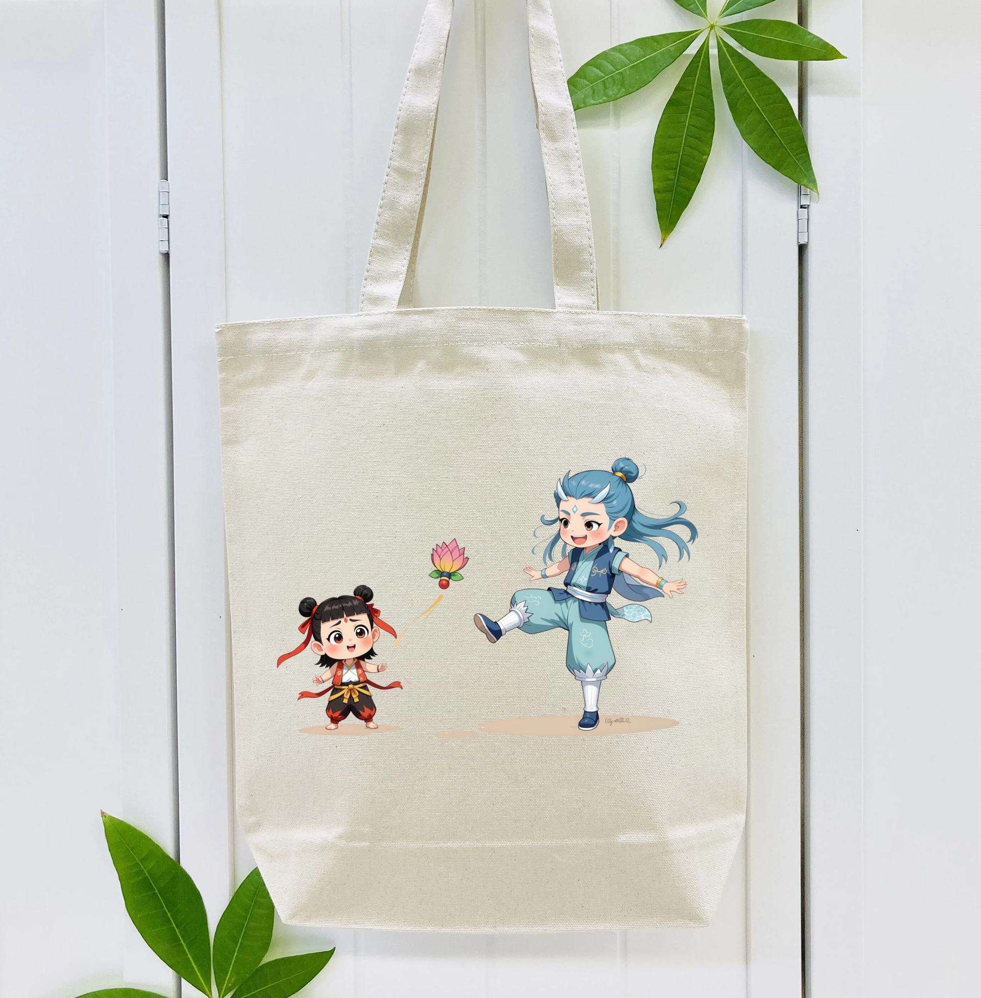 Ne Zha 2 ナタ 魔童の大暴れ 縦型キャンバス生地手提げバッグ　トートバッグ